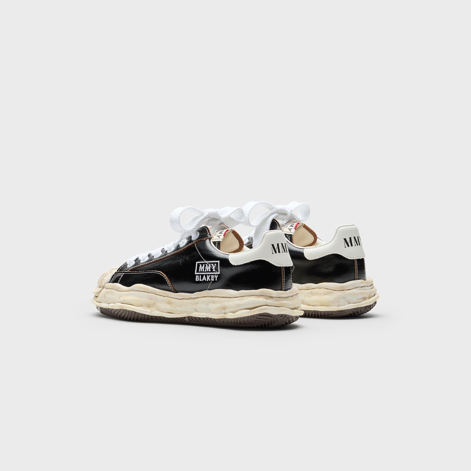 Mihara Yasuhiro Blakey Original Sole Wrinkled Leather Low Top Sneaker - Black