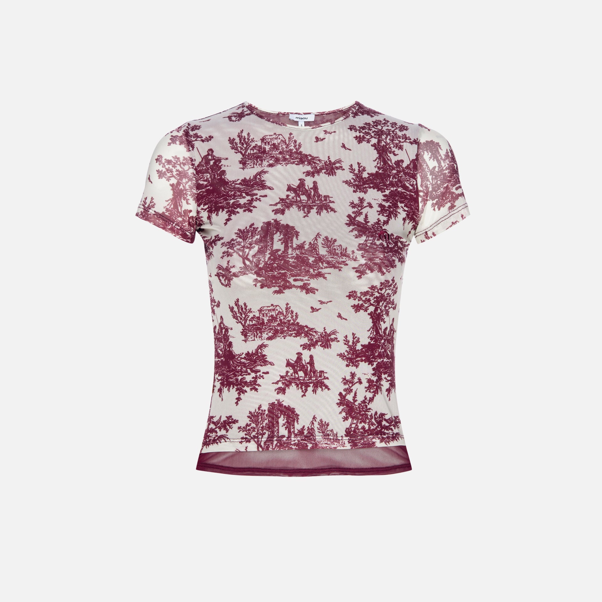 Miaou Mini Tee - Maroon Toile