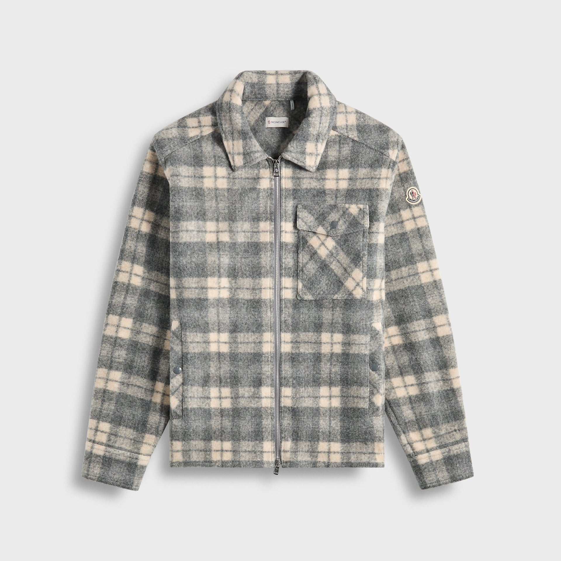 Moncler Plaid Overshirt in Grey / Multi