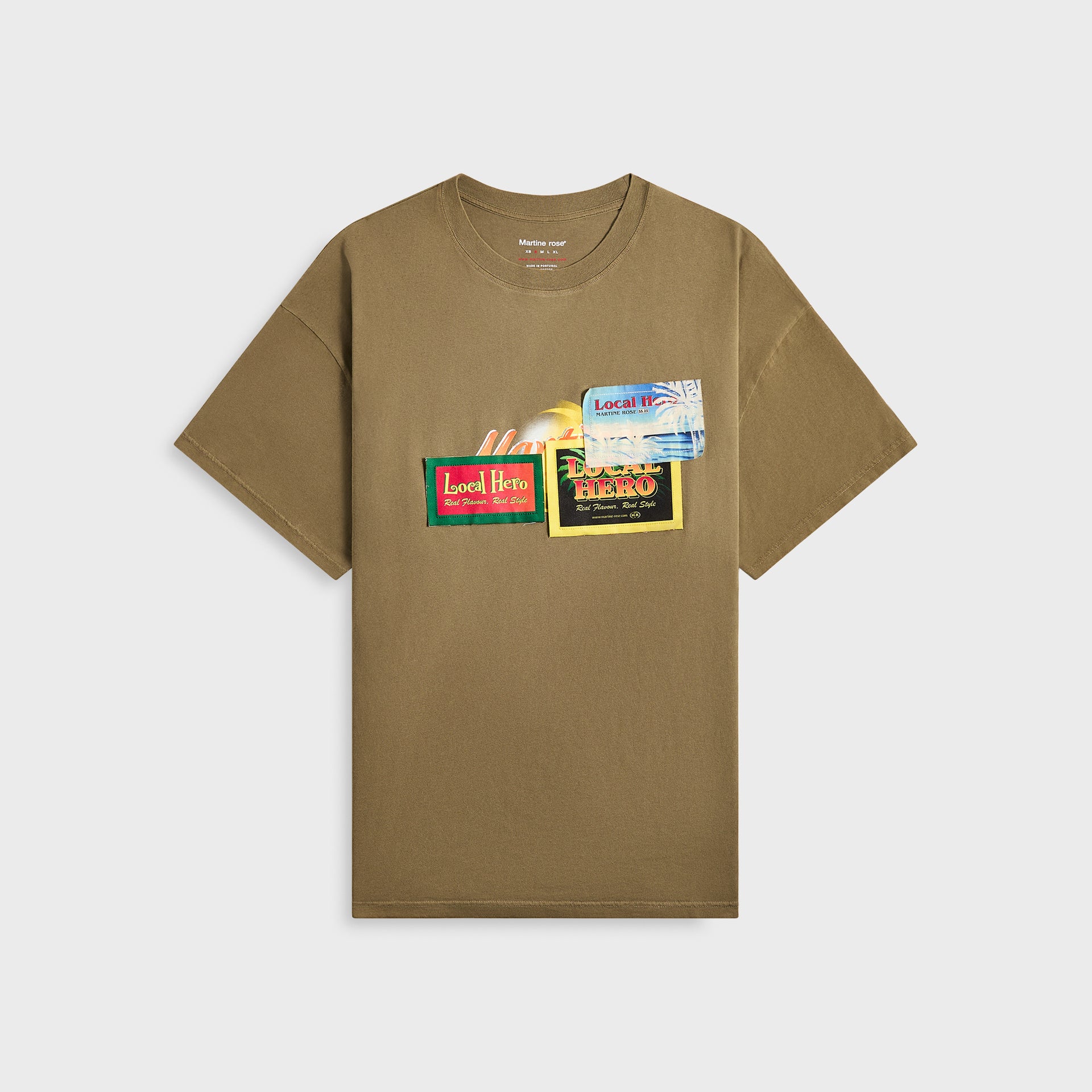 Martine Rose Oversized Tee - Green Khaki / Tropical Flye