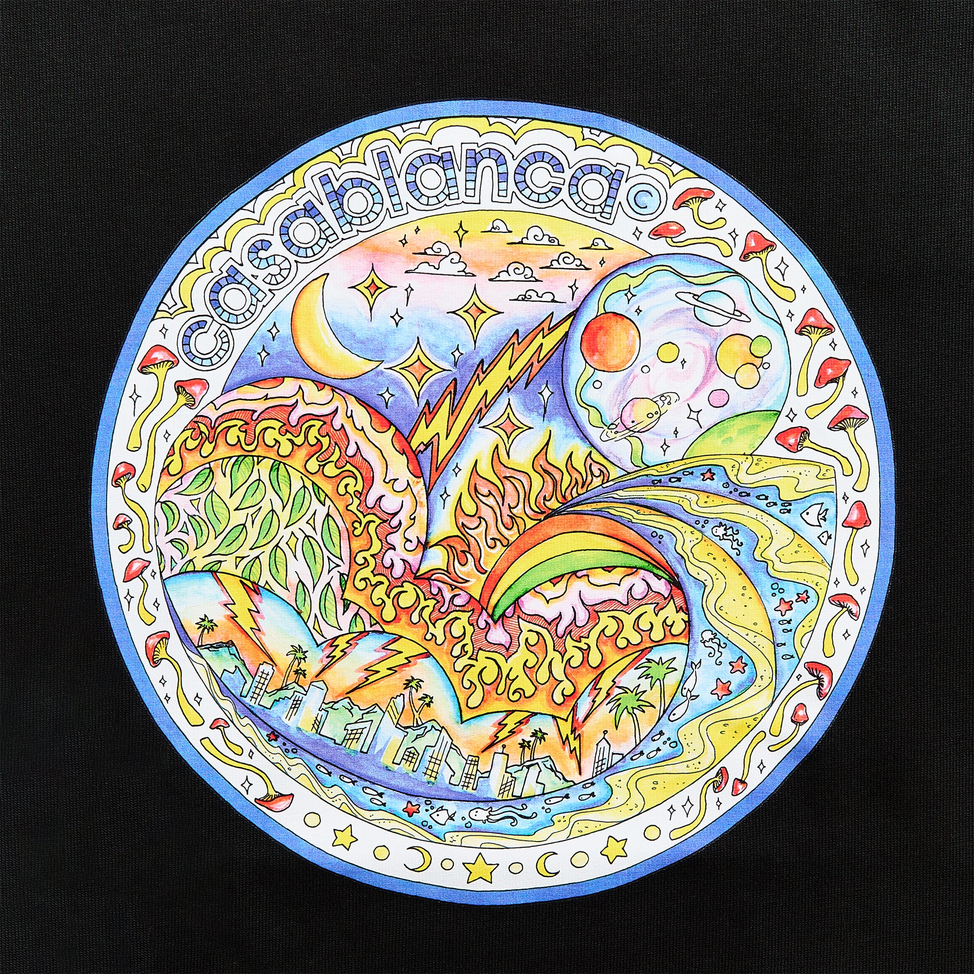 Casablanca The Four Elements Printed Tee - Black