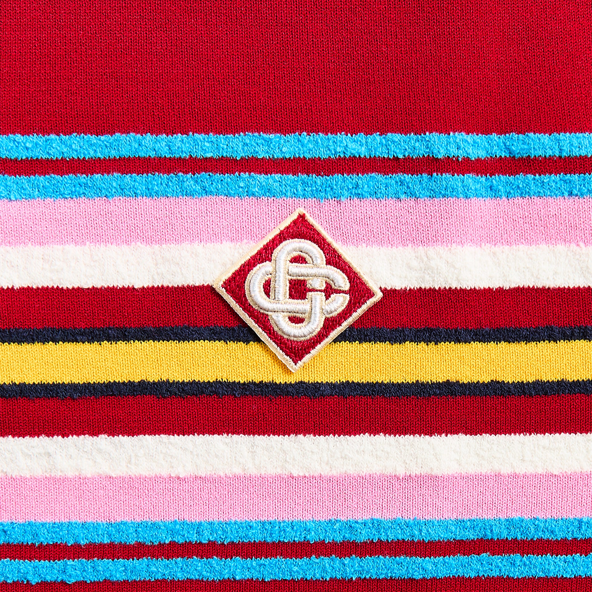 Casablanca Oversized Striped Polo - Dark red / Multicolor