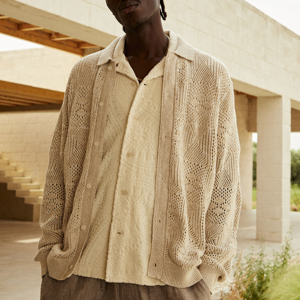 Kith Thompson Camp Collar Shirt - Sandrift