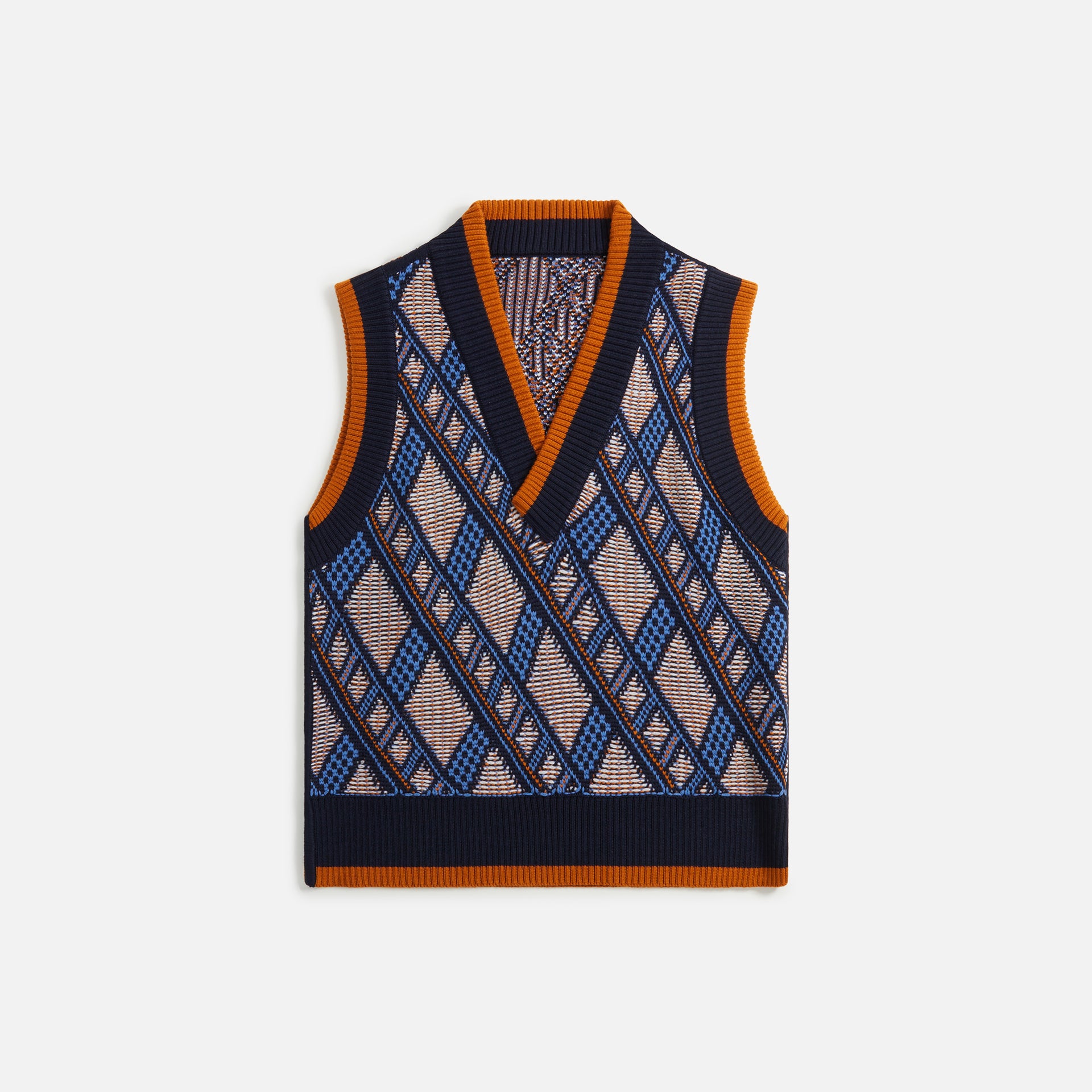 Nicholas Daley Reversible Vest - Navy / Orange / Ecru