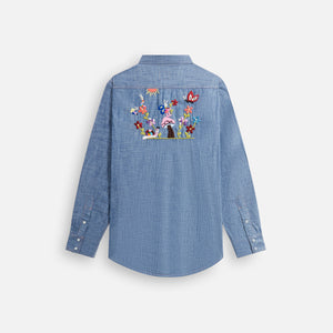Needles Western Shirt denim - Cotton Chambray / India Embroidery Blue
