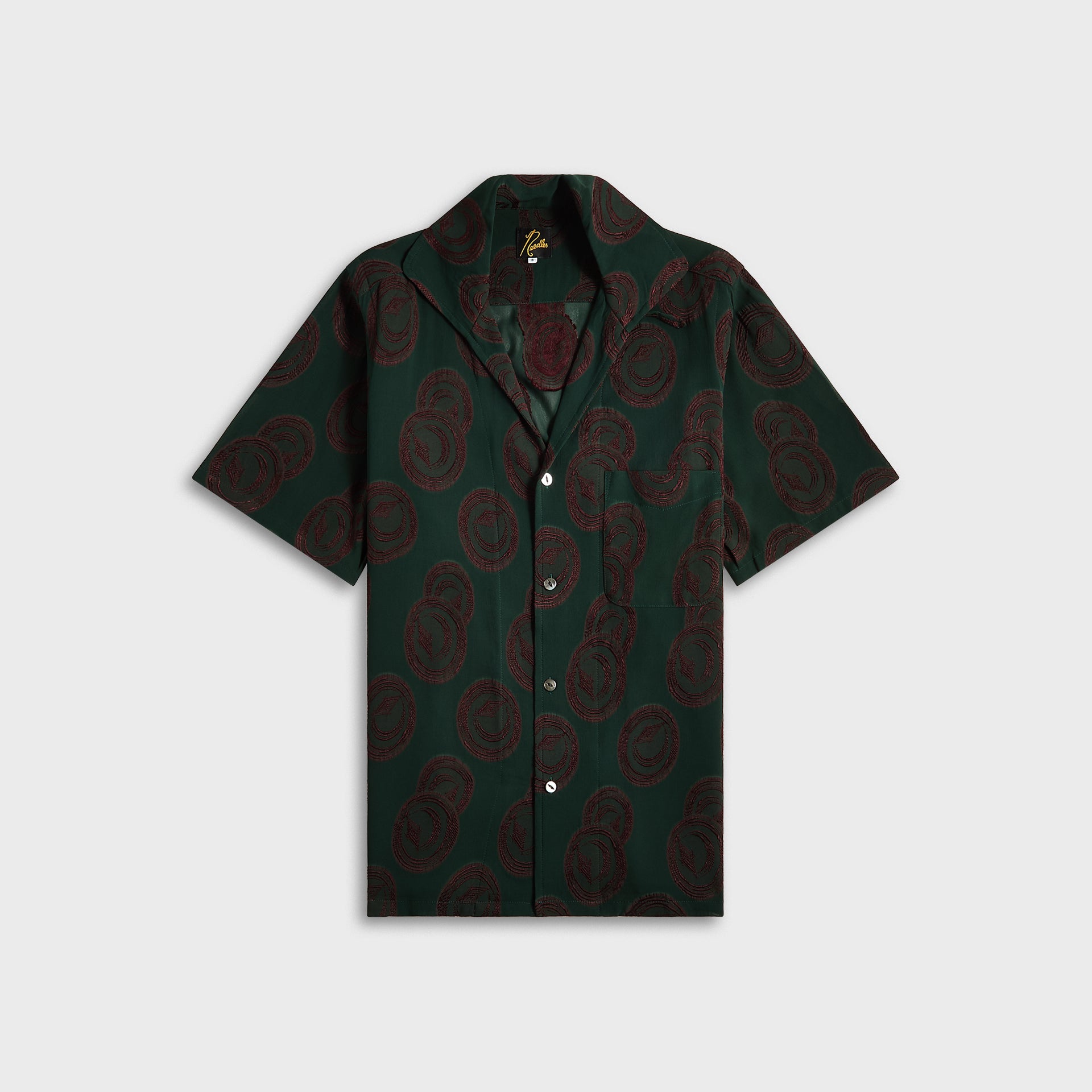 Needles Italian Collar Short Sleeve Shirt - Purple / Green
