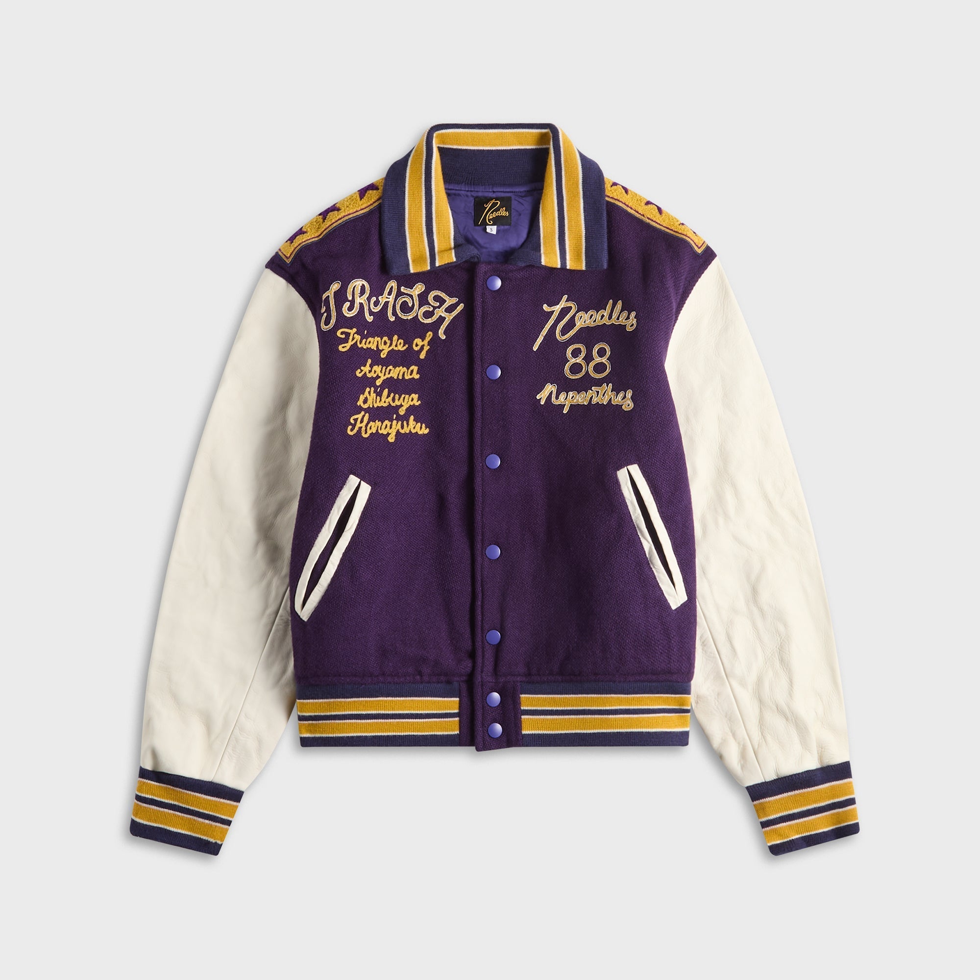 Needles Lettered Wool Melton Jacket - Purple – Kith