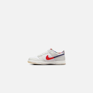 Nike GS Dunk Low - White / Diffused Blue / Mystic Red