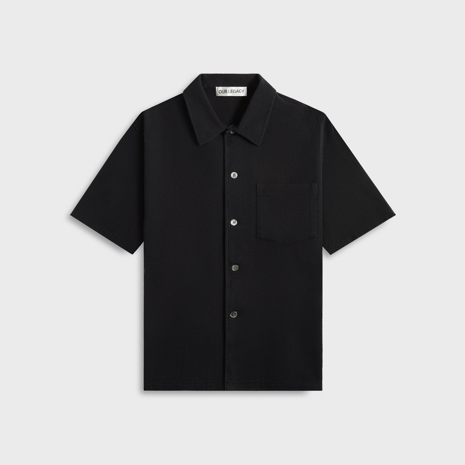 Our Legacy Box Shirt in Black Crochet Weave