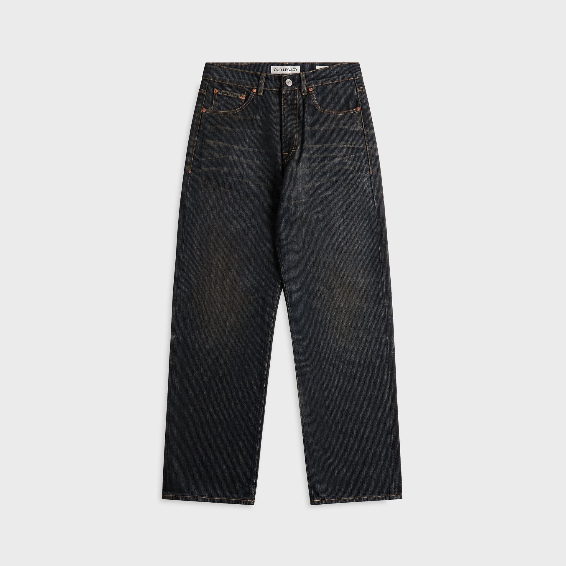 Our Legacy Vast Cut Denim Jean - Black Coated Herringbone