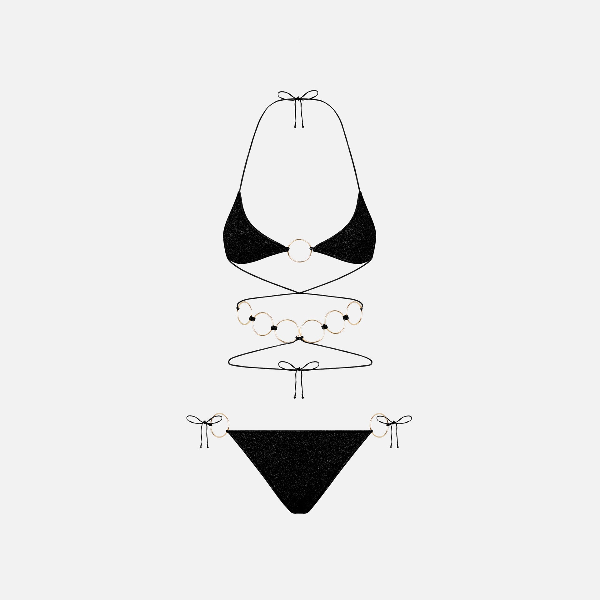 Oseree Lumiere Ring Lace Microkini - Black