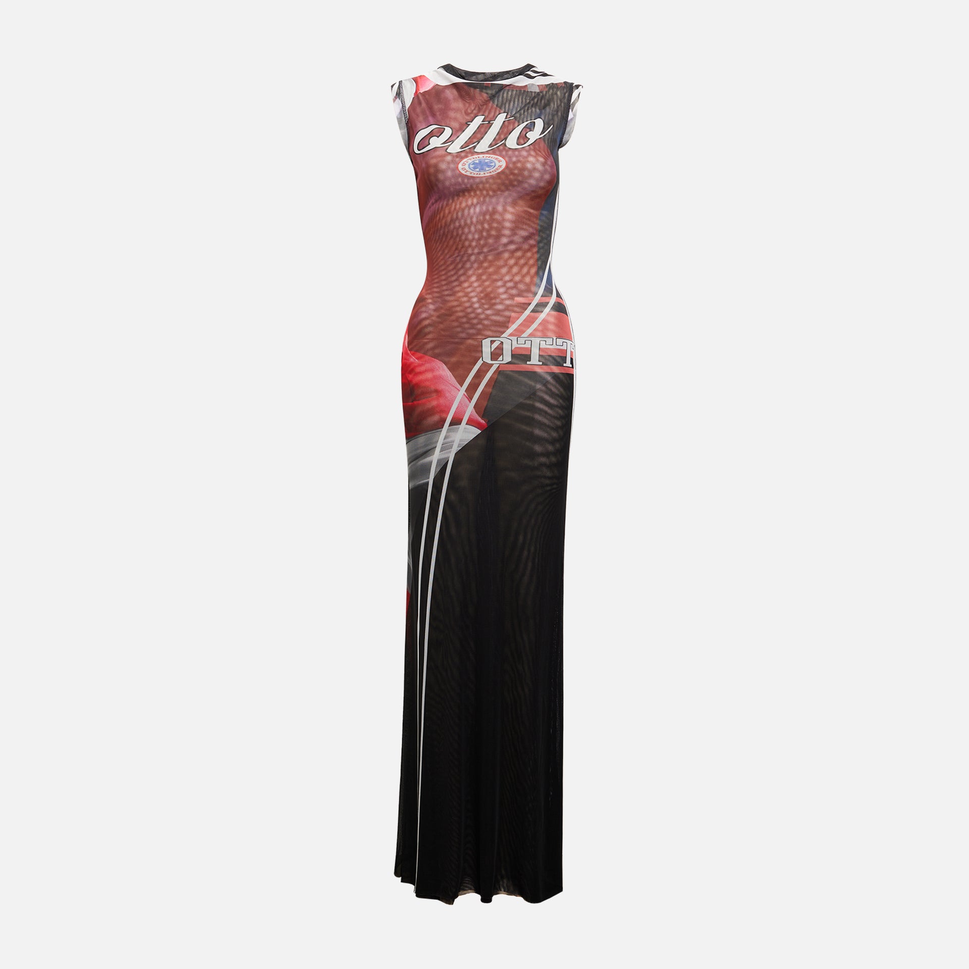 Ottolinger Mesh Maxi Dress - Soccer Print
