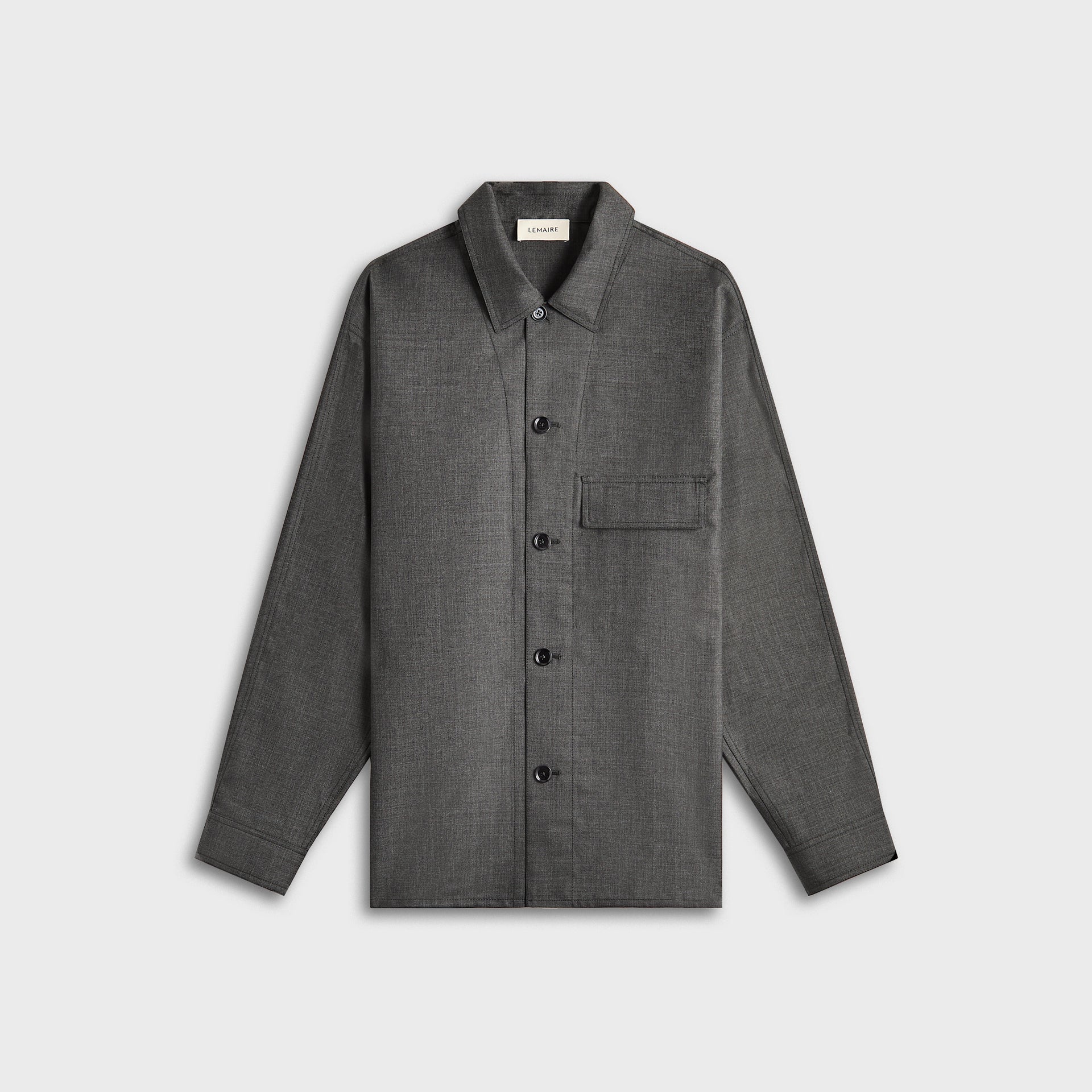 Lemaire Light Tailored Overshirt - Grey Melange