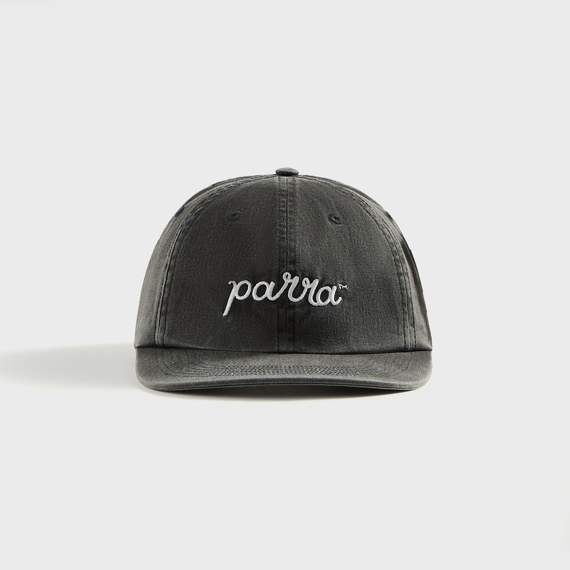 by Parra Scripted 6 Panel Cap in Washed Black