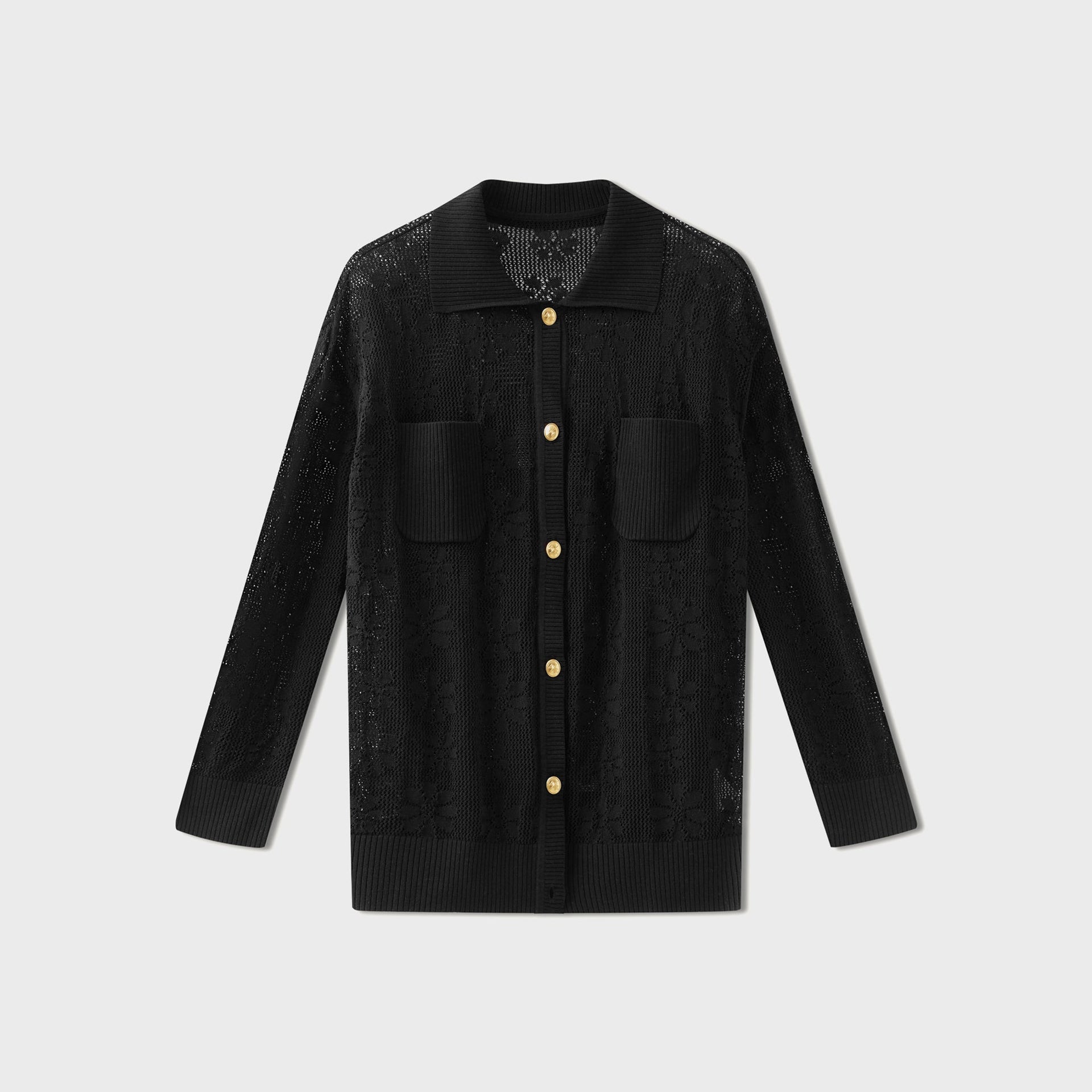 Asta Resort Delilah Crochet Shirt in Black
