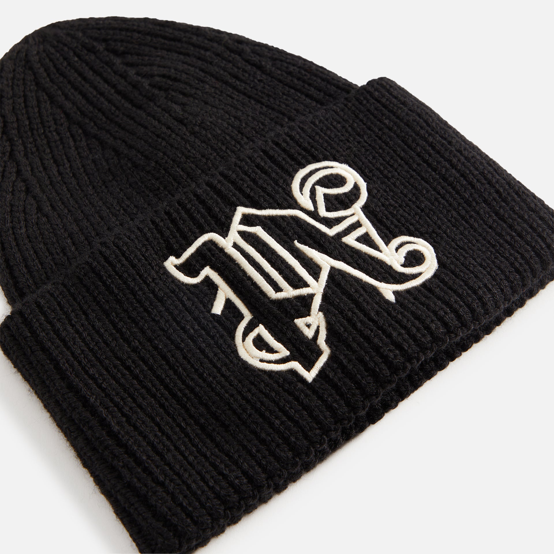 Palm Angels PA Monogram Beanie - Black / Off White