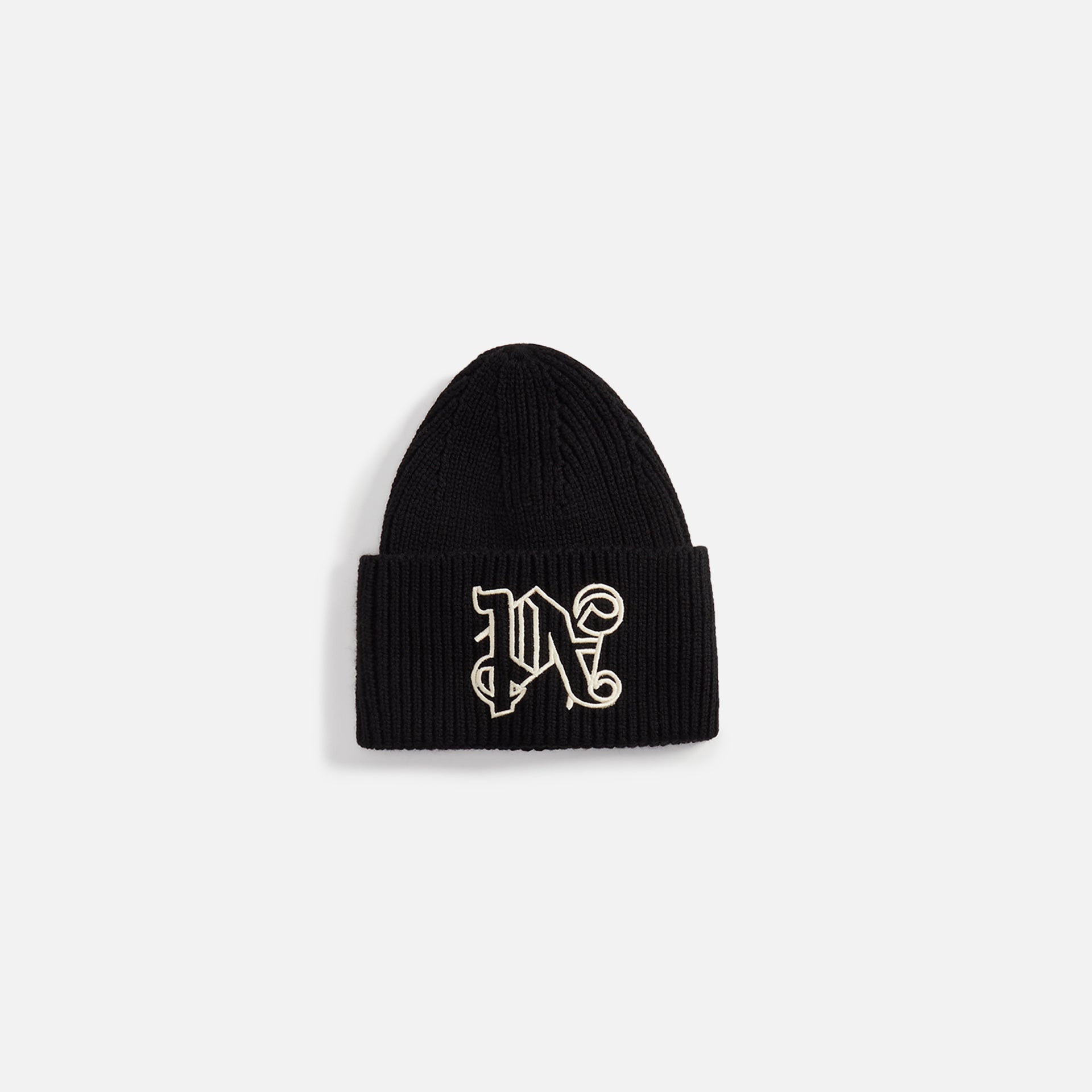 Palm Angels PA Monogram Beanie - Black / Off White
