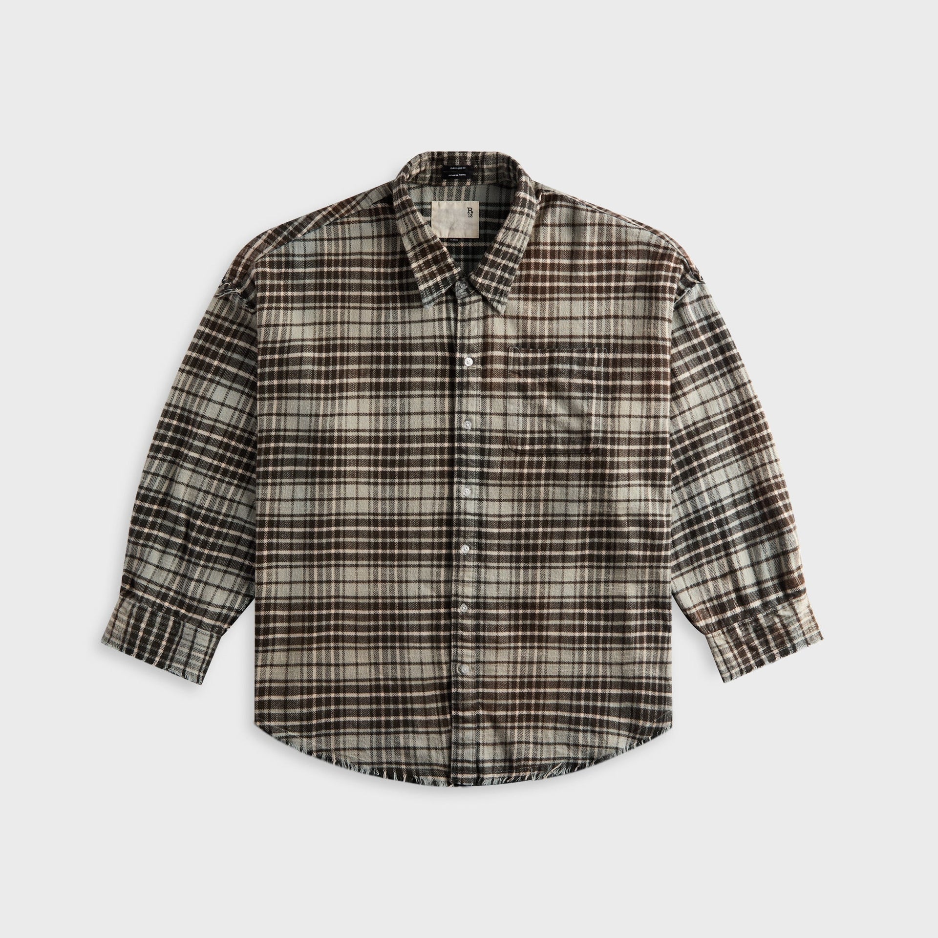 R13 Shredded Seam Drop - Blue Plaid