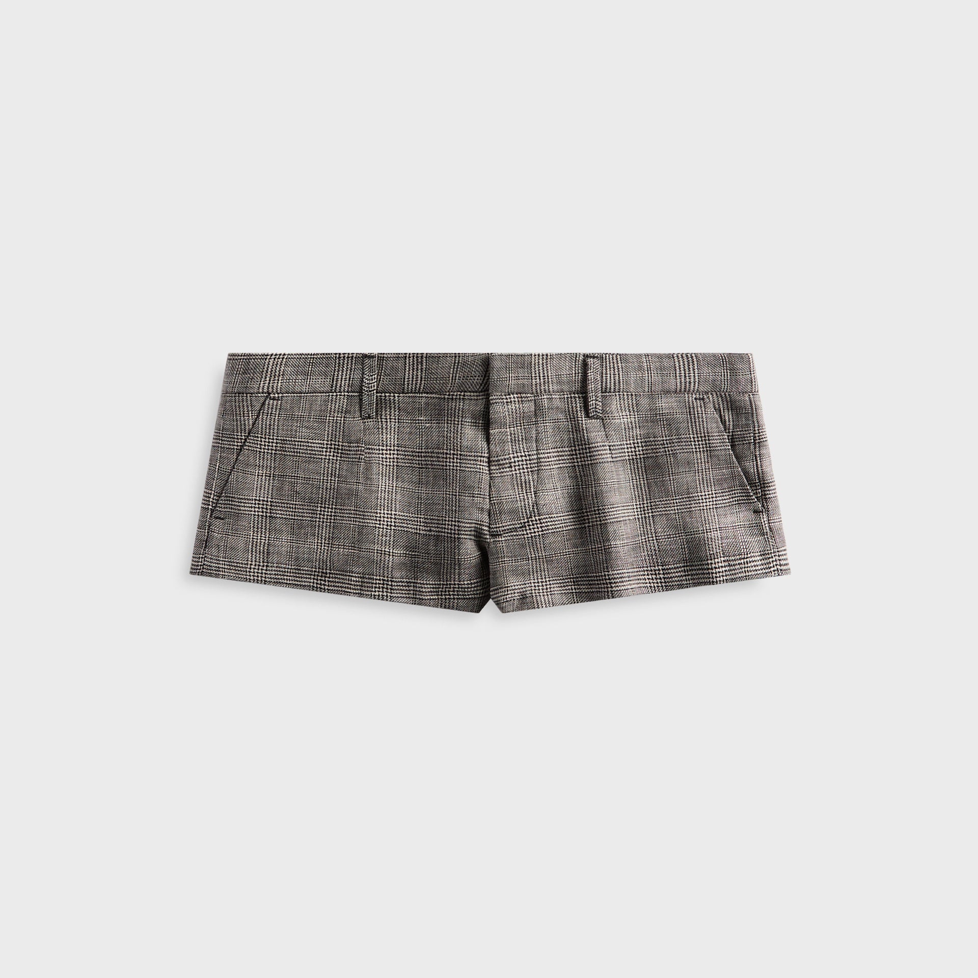 R13 Tailored Micro Short - Black / White Glenplaid