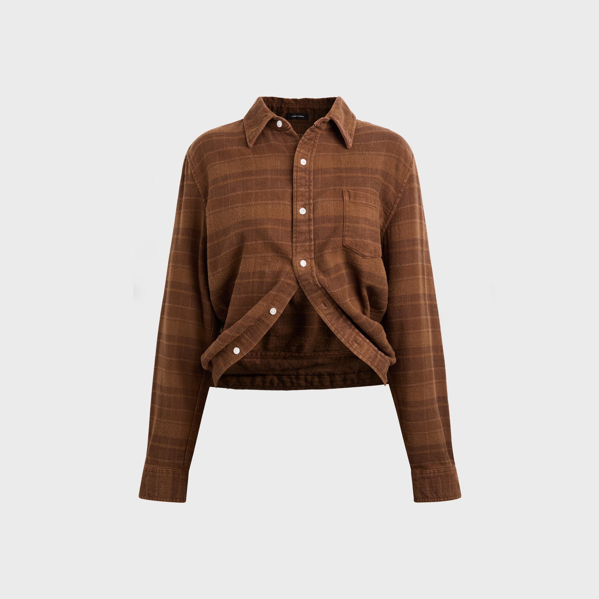 R13 Wrap Around Shirt - Plaid Brown