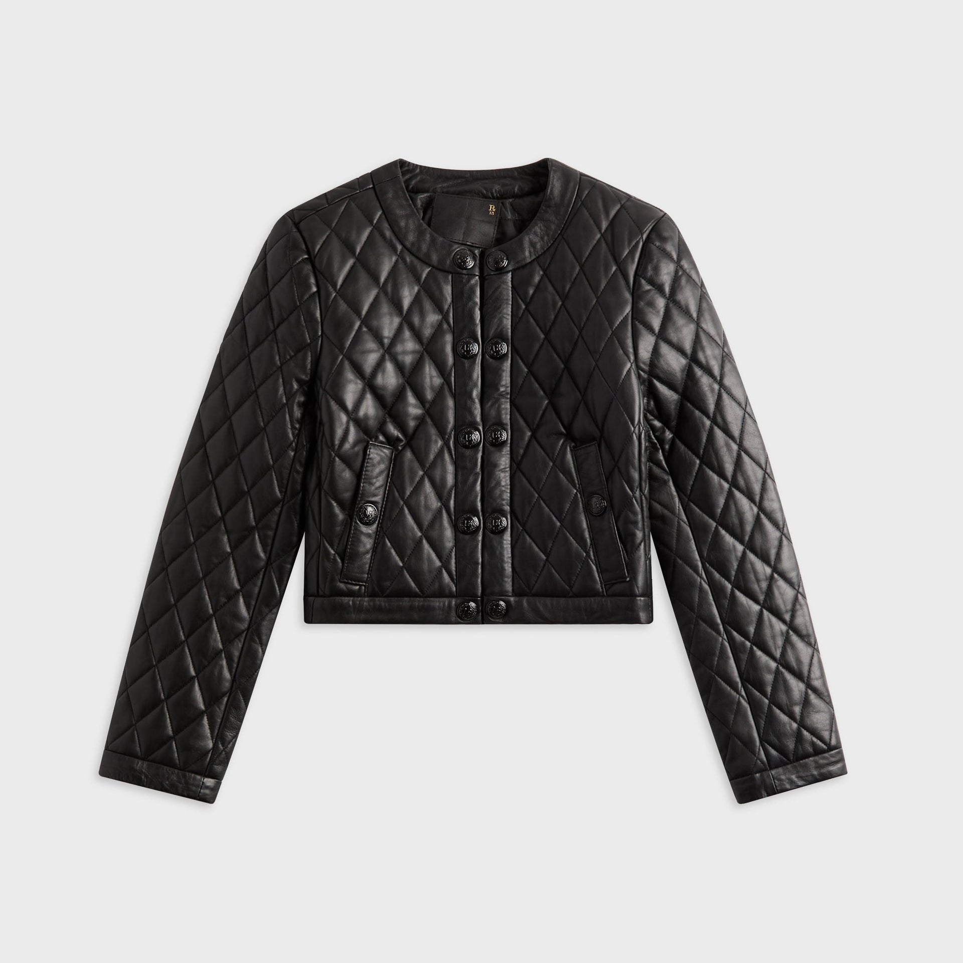 R13 Hook Front Leather Jacket - Black