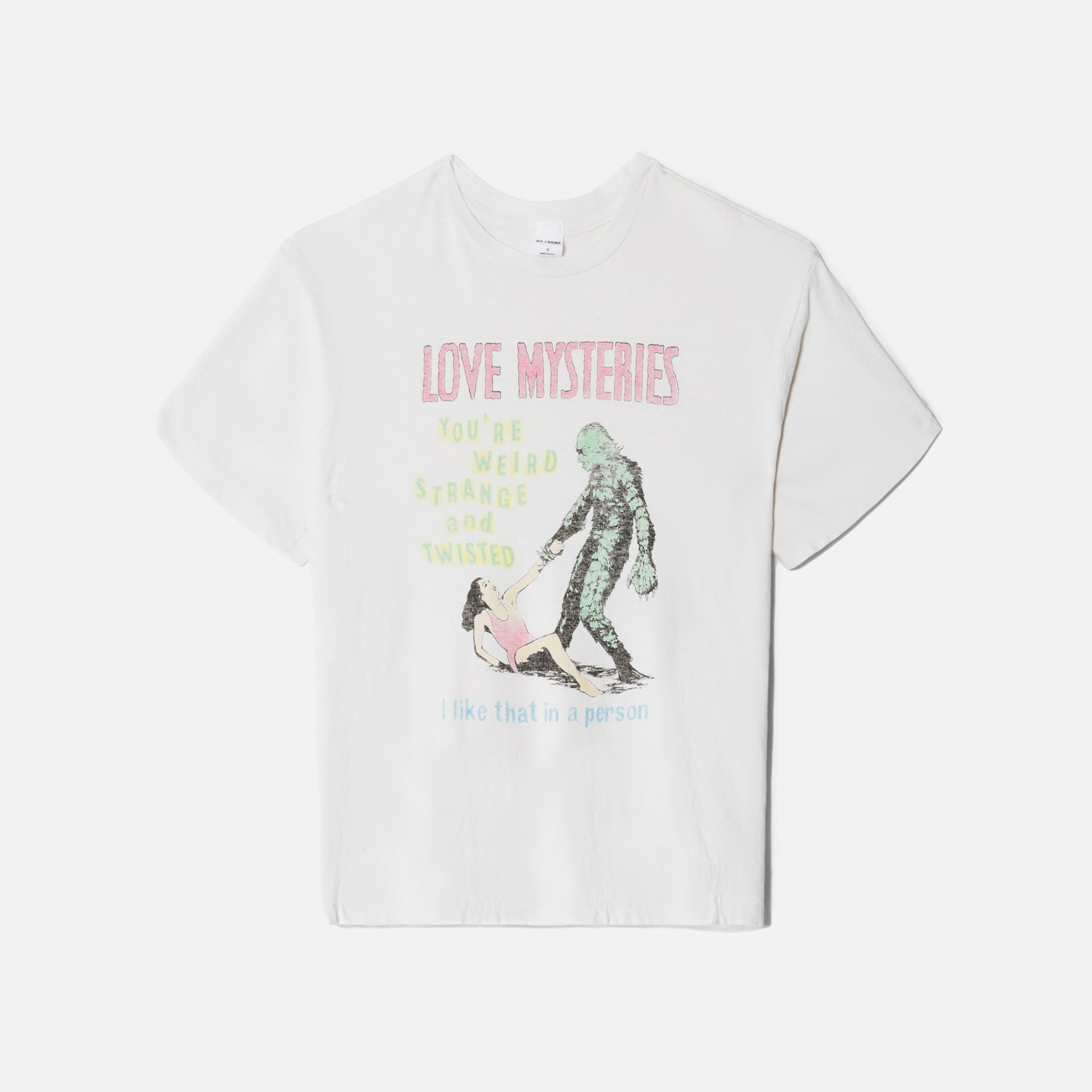 ReDone 90s Easy Love Mysteries Tee - Vintage White