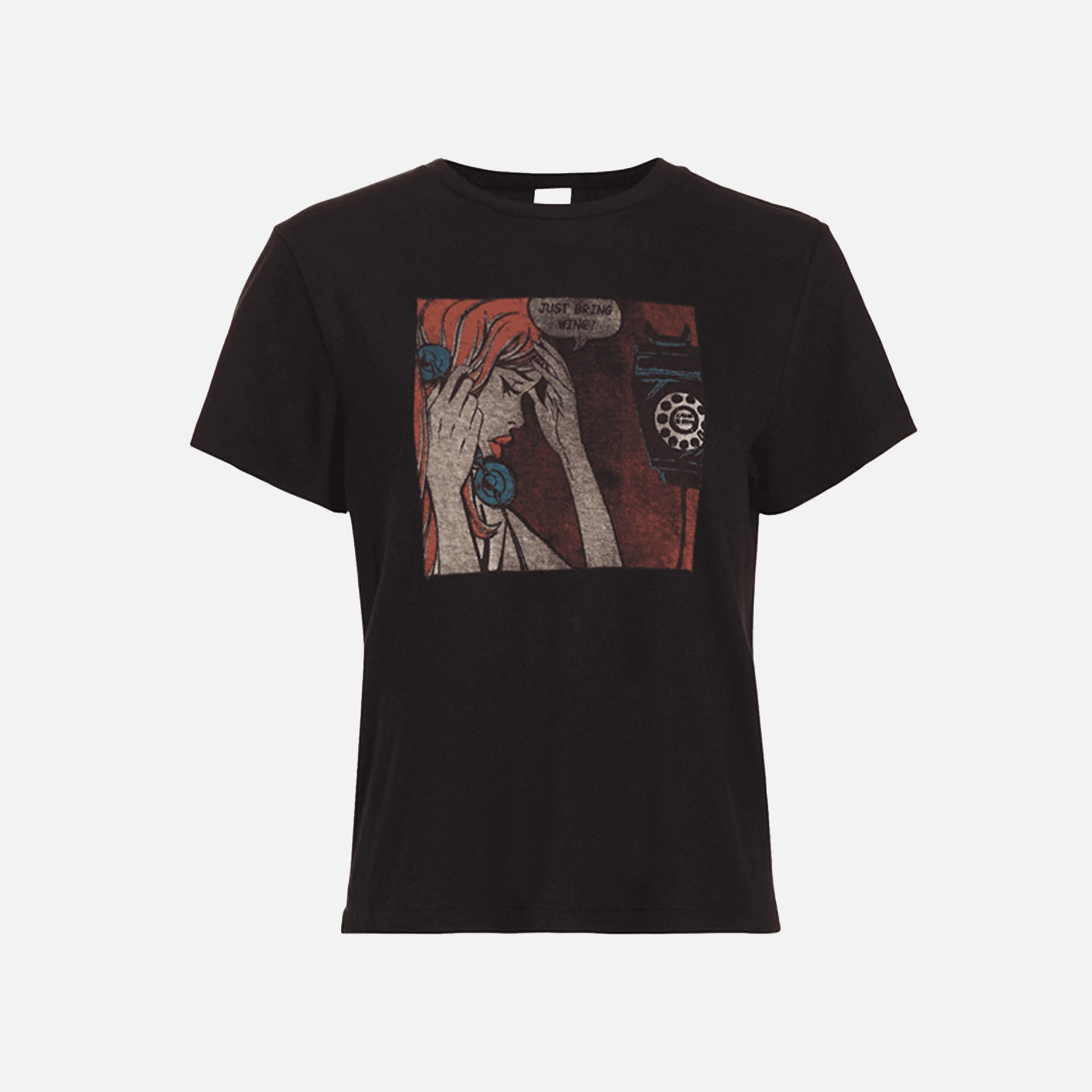 ReDone Classic Tee Just Send Wine - Black