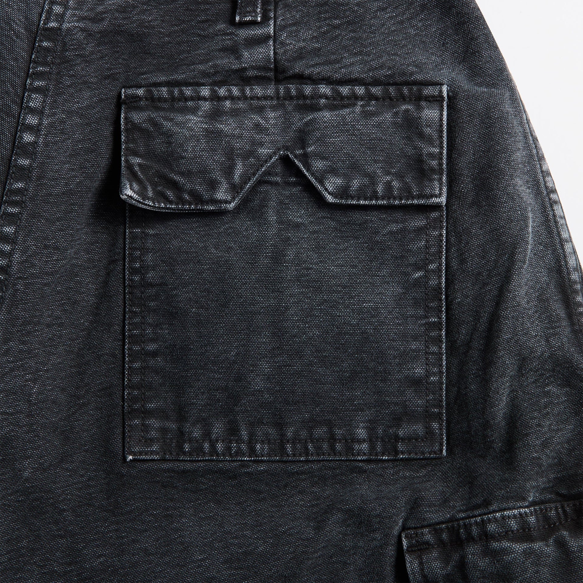 Rhude Washed Canvas Parachute Pant - Black