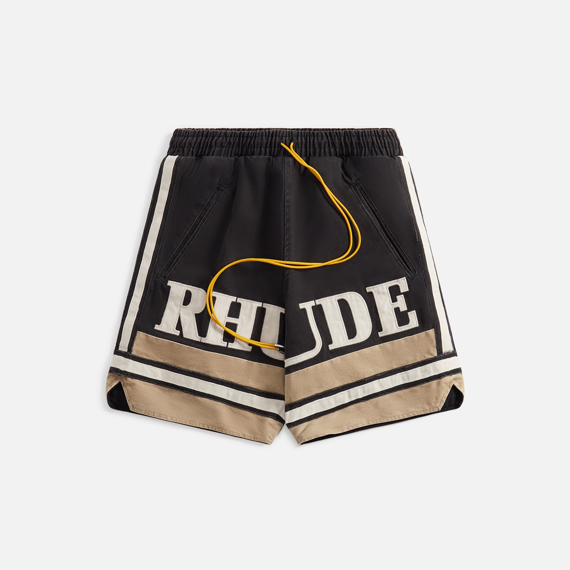 Rhude Embroidered Logo Short - Black / Khaki