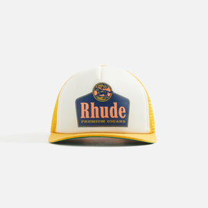 Rhude Cigars Trucker Hat - Yellow / Ivory