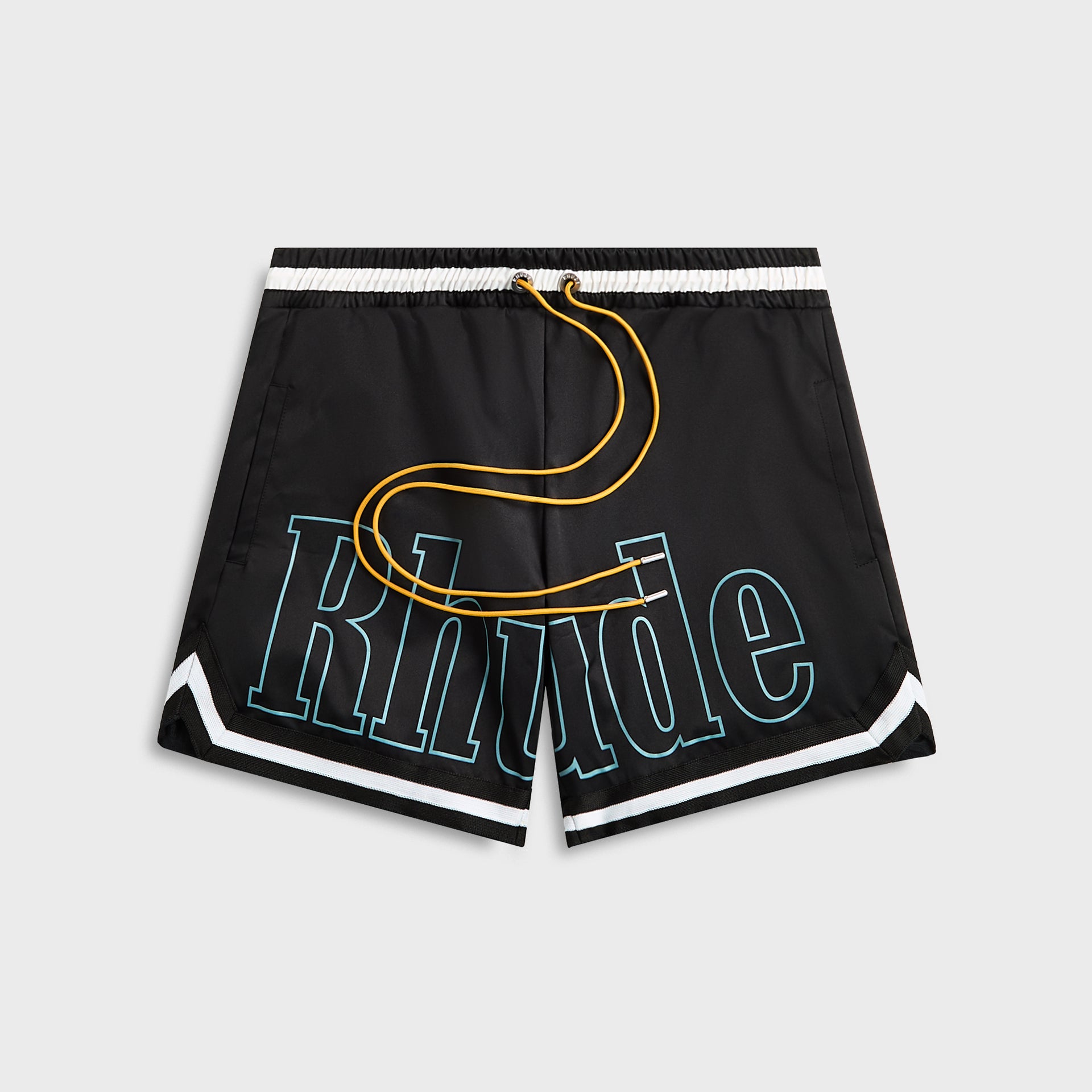 Rhude Logo Basketball Swim Shorts - Black / White