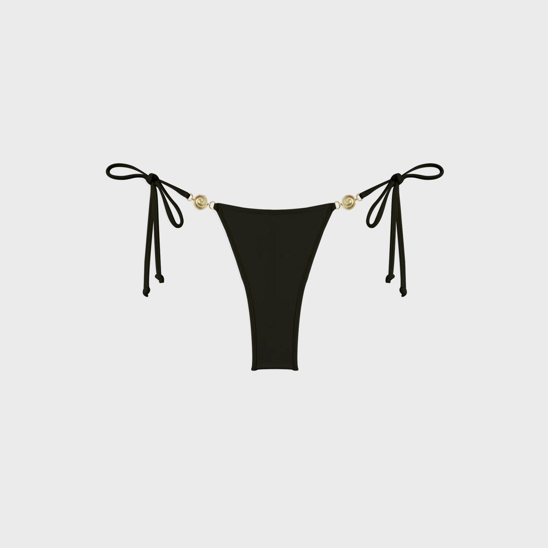 Reina Olga Carioca Splash Skimpy Bikini Bottom in Black Lurex