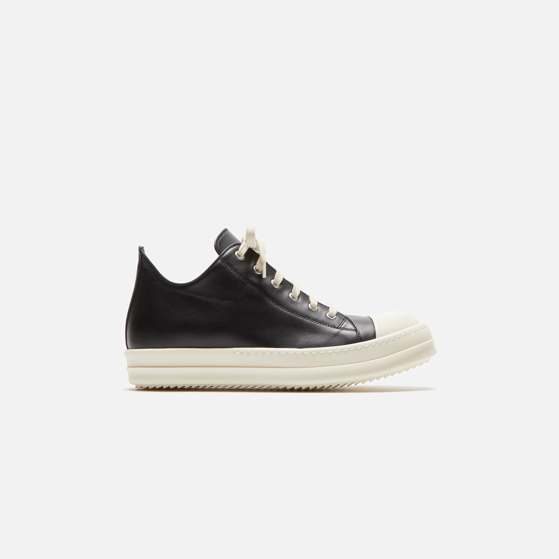 Rick Owens Porterville Low Sneaks - Black / Milk / Milk Scarpe in Pelle
