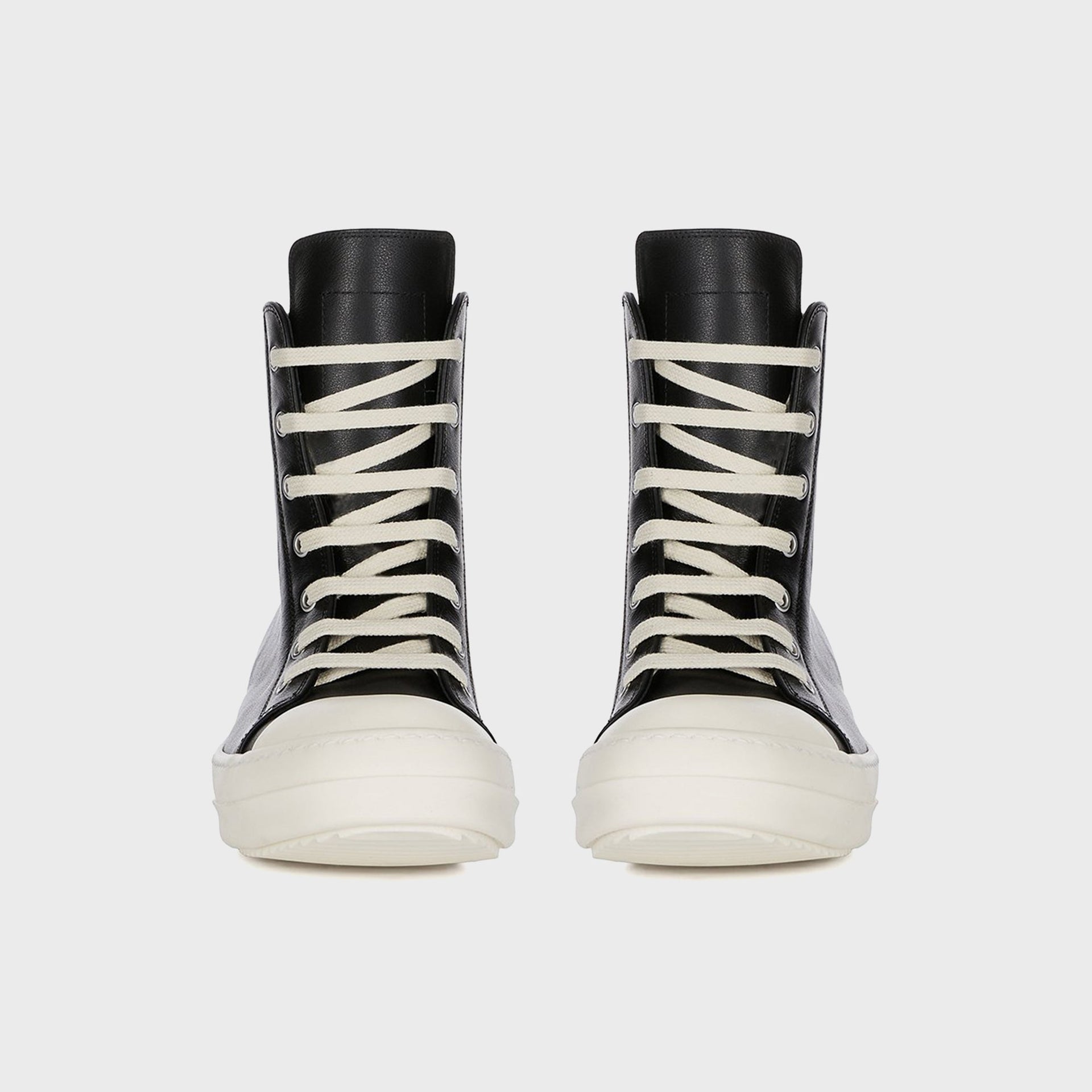 Rick Owens Leather Sneakers Scarpe in Pelle - Black / Milk / Milk