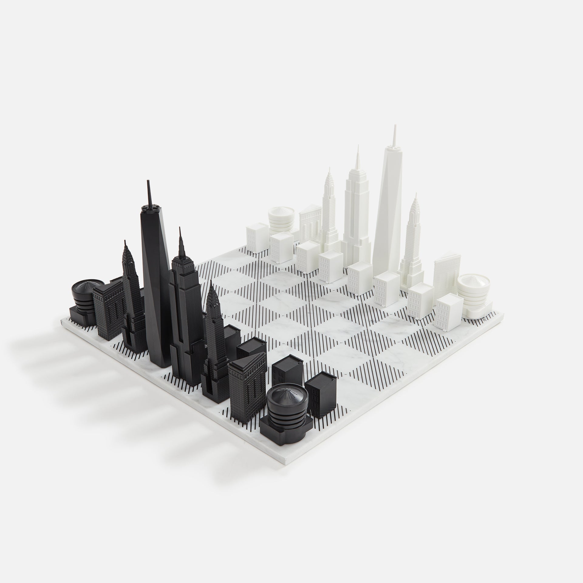 Skyline Chess New York Addition with Marble Board - White / Black