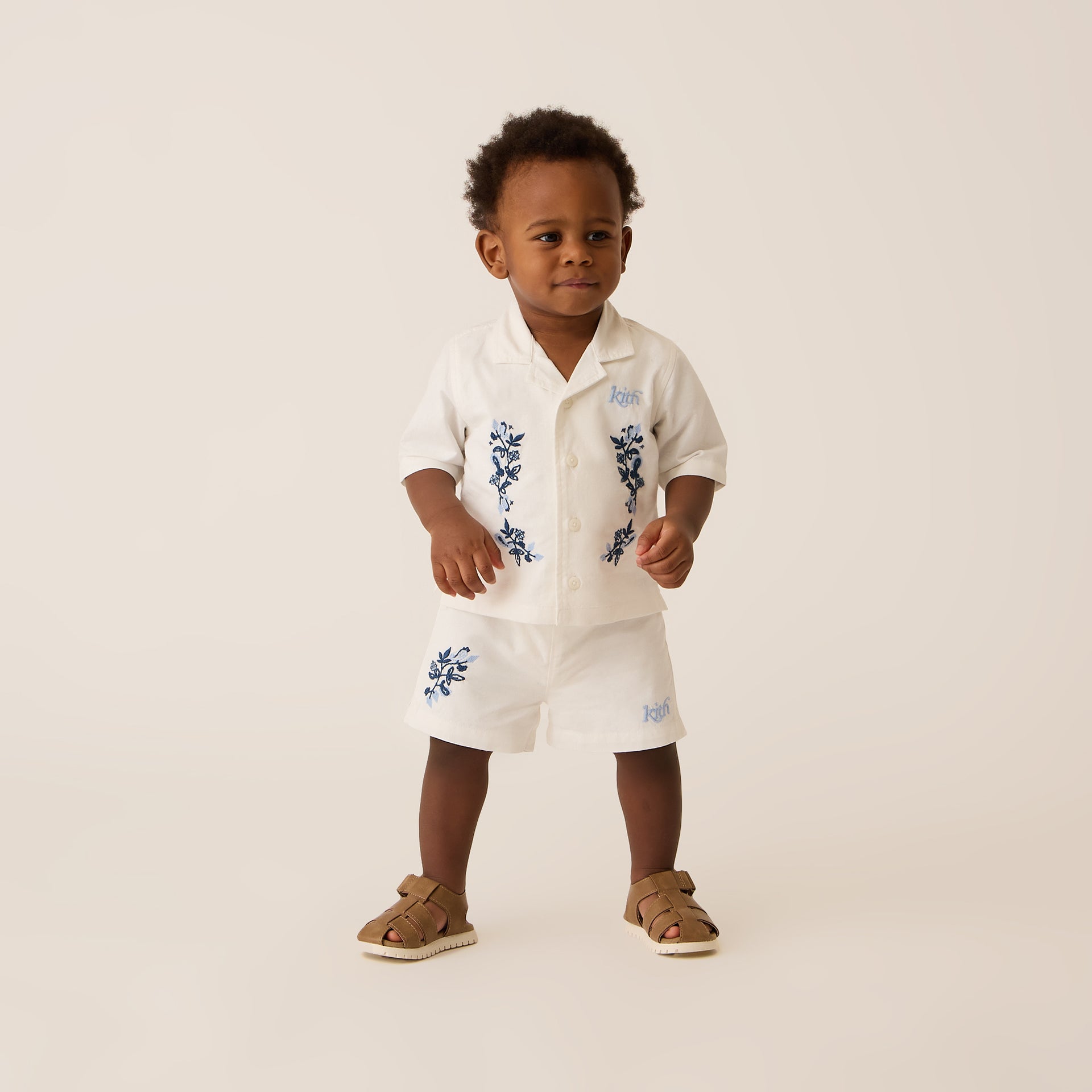 Kith Baby Novelty Embroidered Thompson Camp Short in White