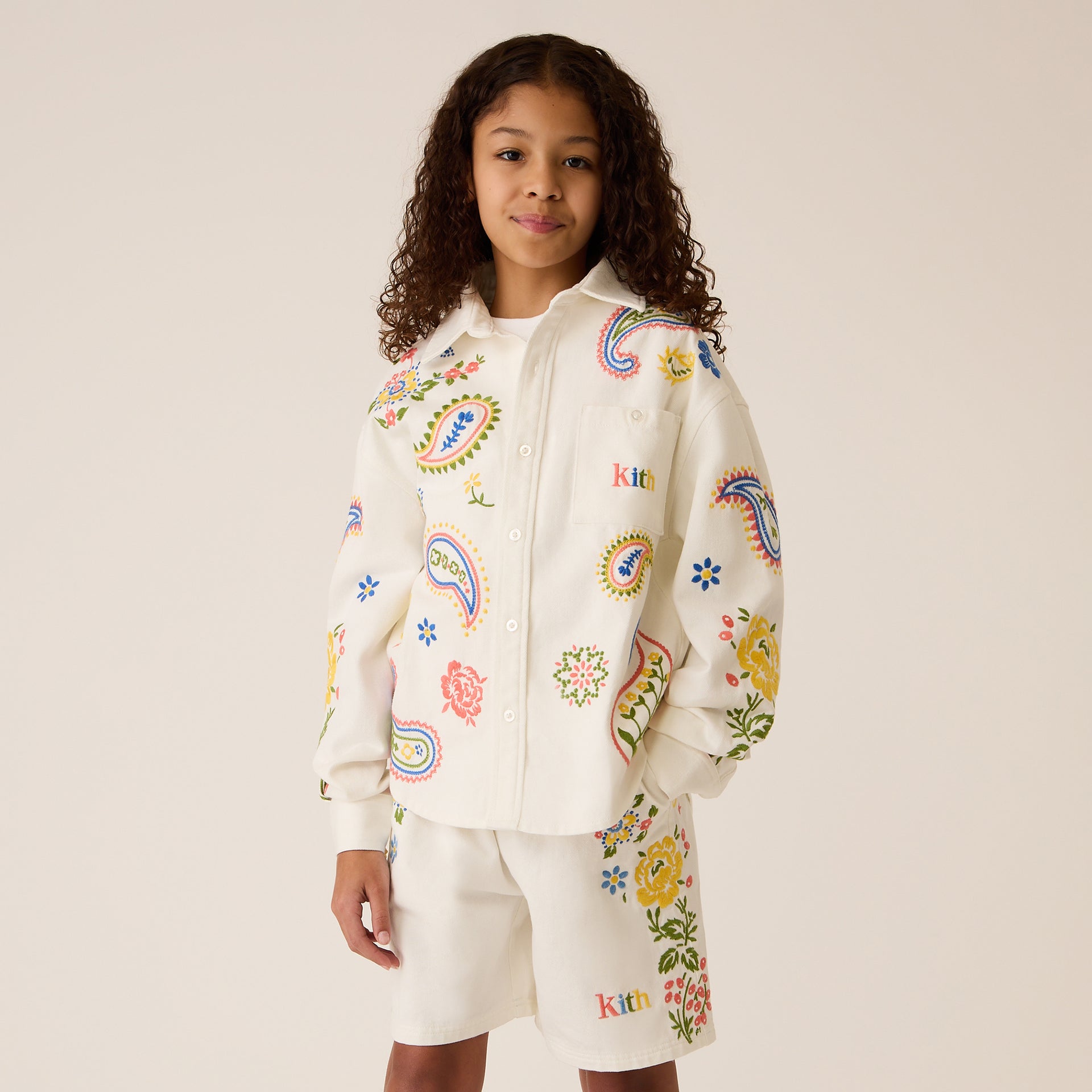 Kith Kids Floral Paisley Apollo Shirt in Silk