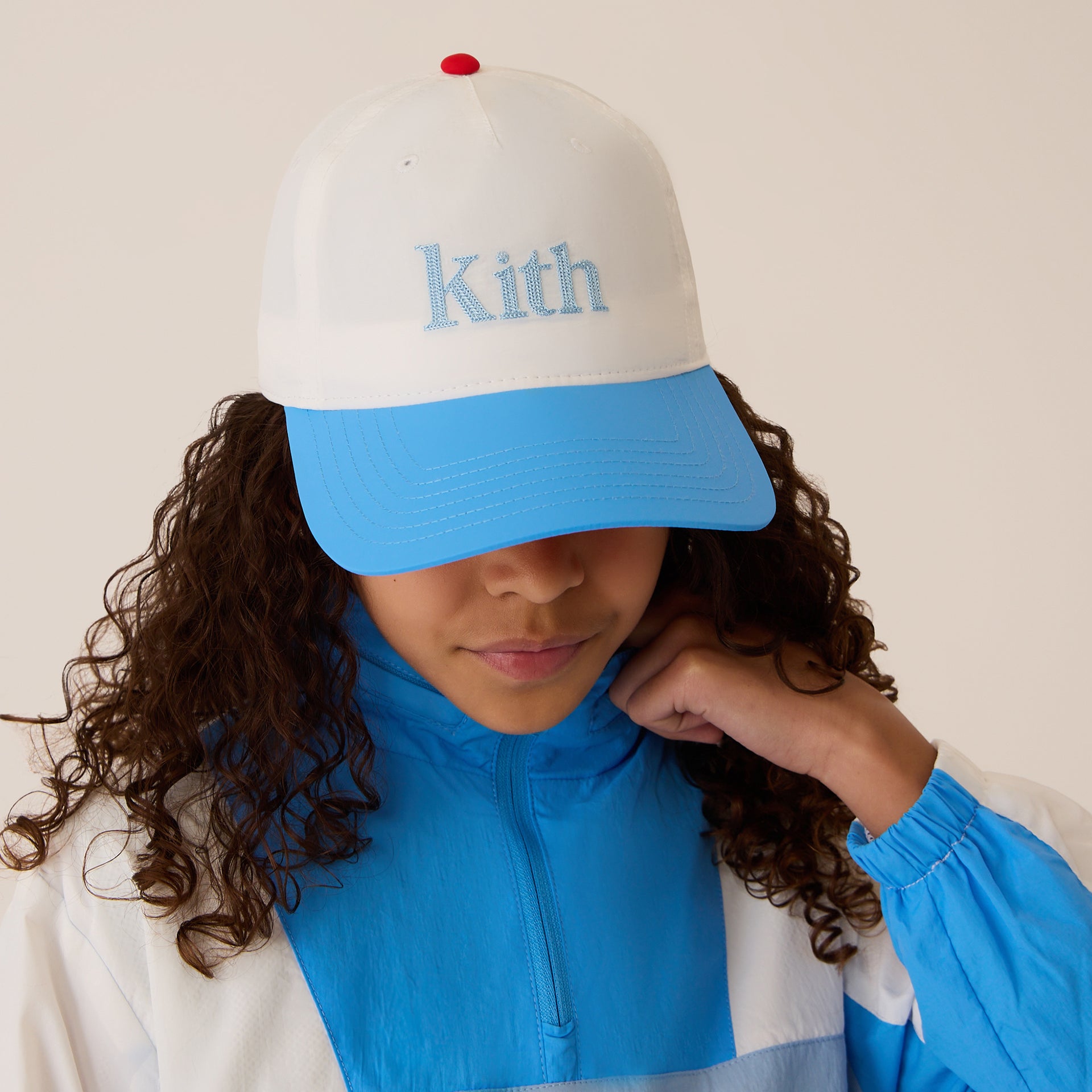 Kith Kids Harrison Pinch Crown Cap in Swedish Blue