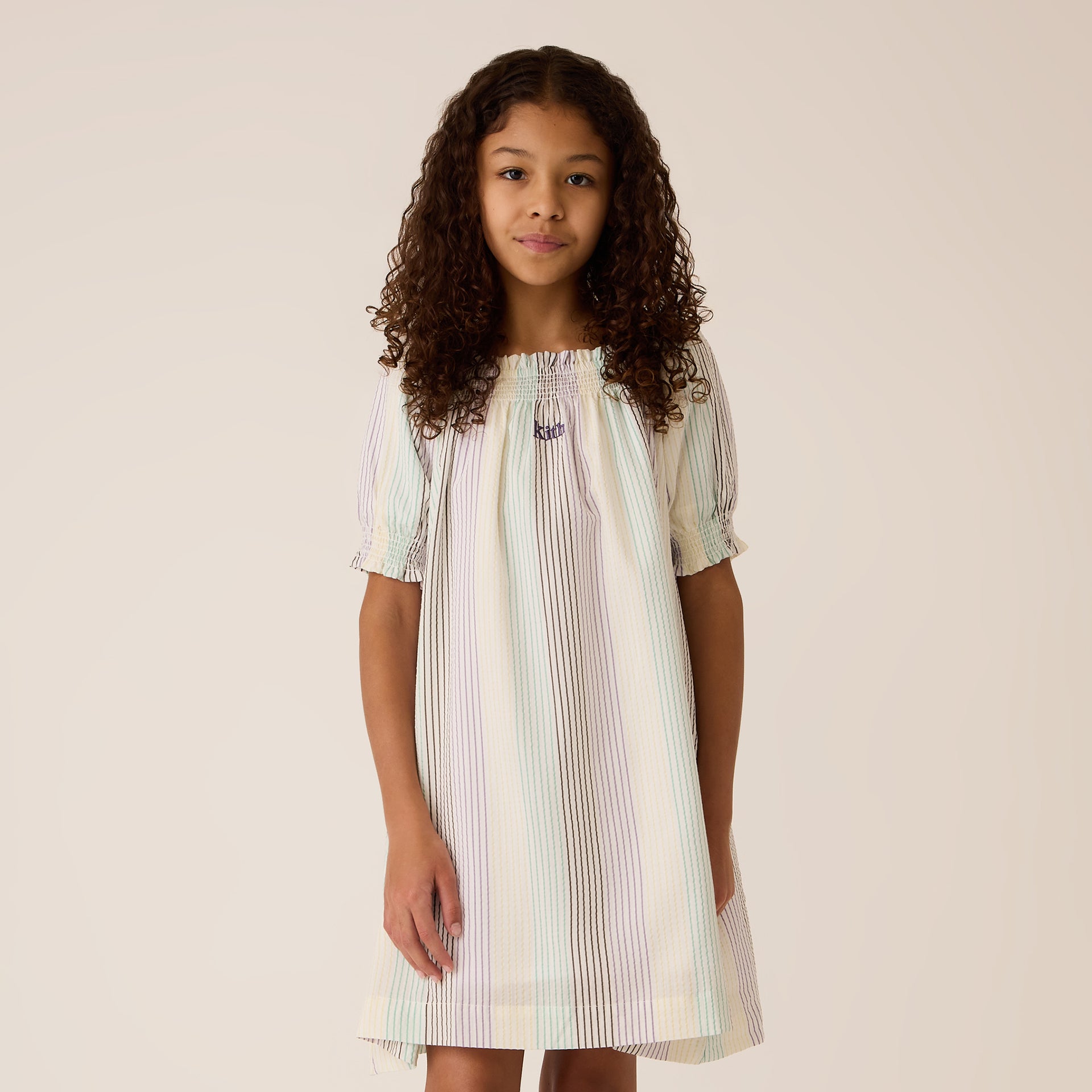 Kith Kids Striped Amina Mini Dress in Mykonos