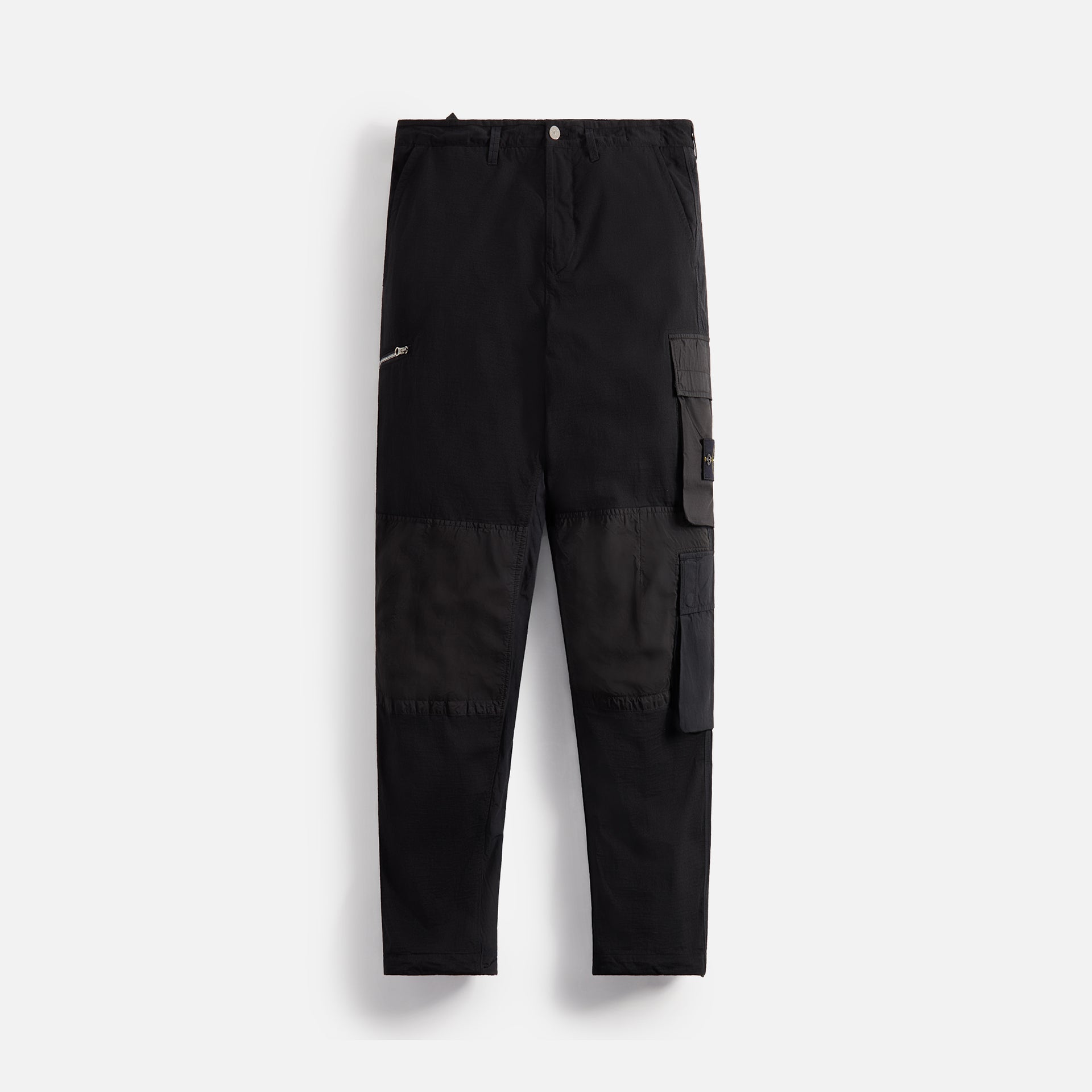 Stone Island Mix Fabric Garment Dyed Pant - Black