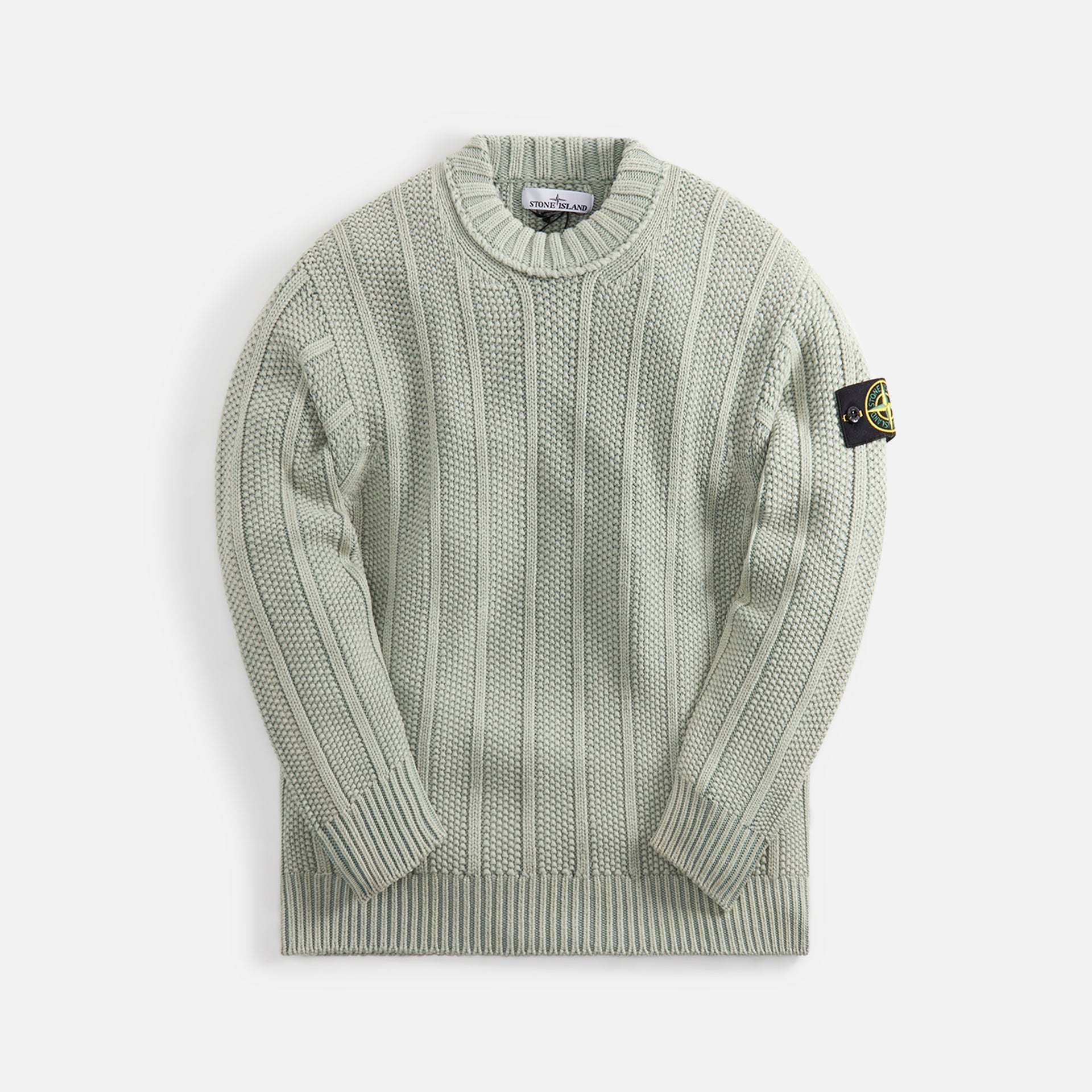 Stone Island Pure Wool Reverse Stitch Knit Crewneck - Sage