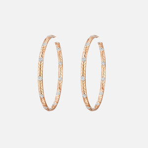 VL Cepher Skeiling Large Earrings With 26 Diamonds - Rose Gold