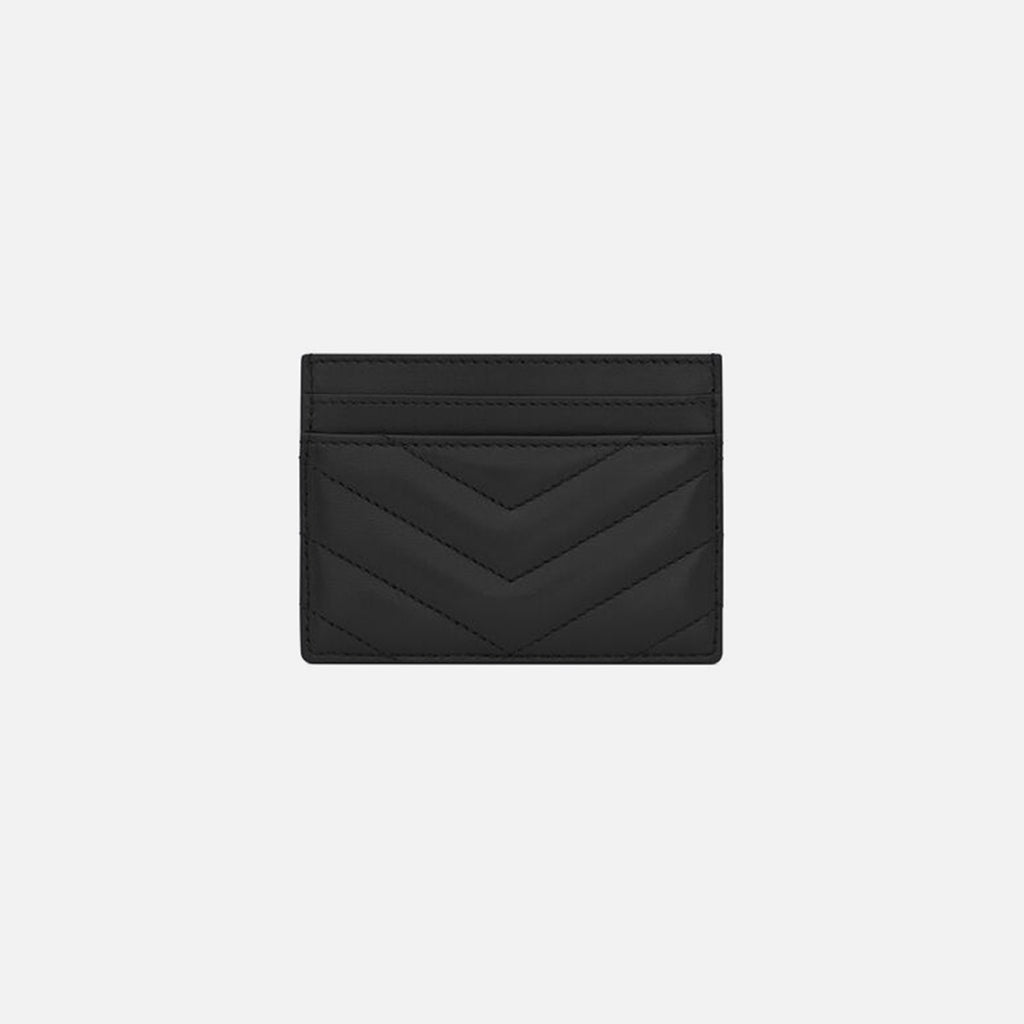 Saint Laurent Monogram Matelassé Card Holder In Green