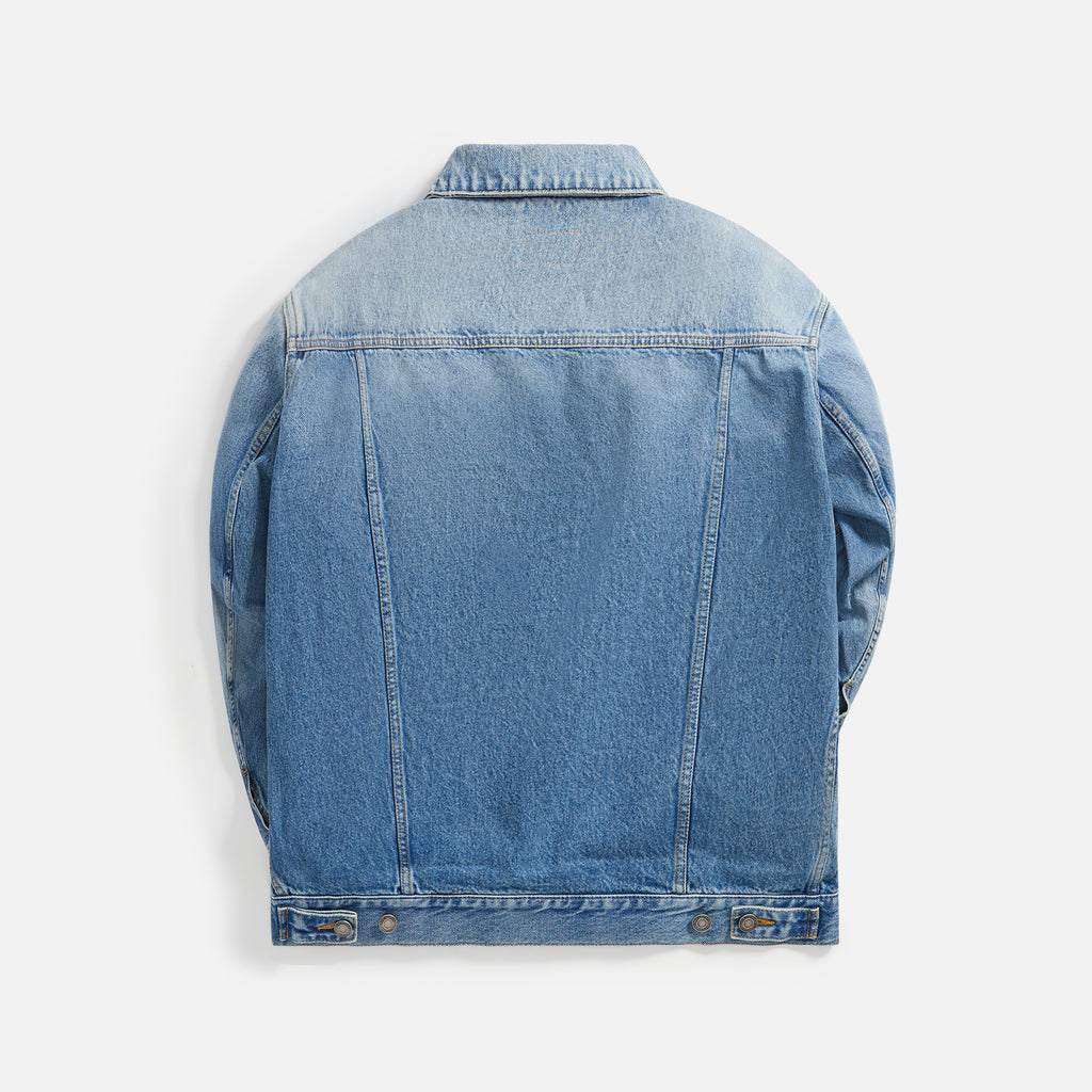 Saint Laurent Egg Shape Denim Jacket Plain - Lake Medium Blue