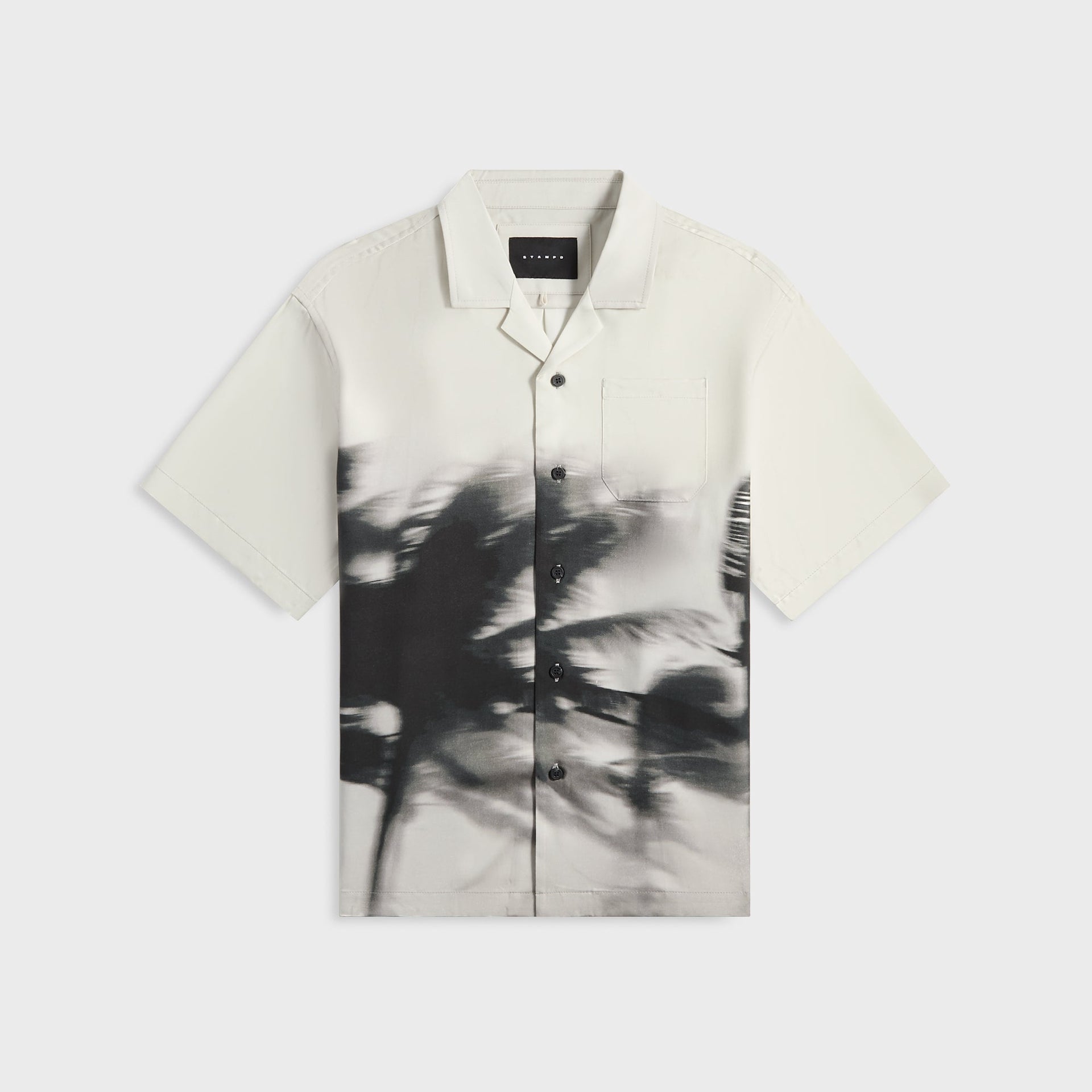 Stampd Camp Collar Top in Motion Print