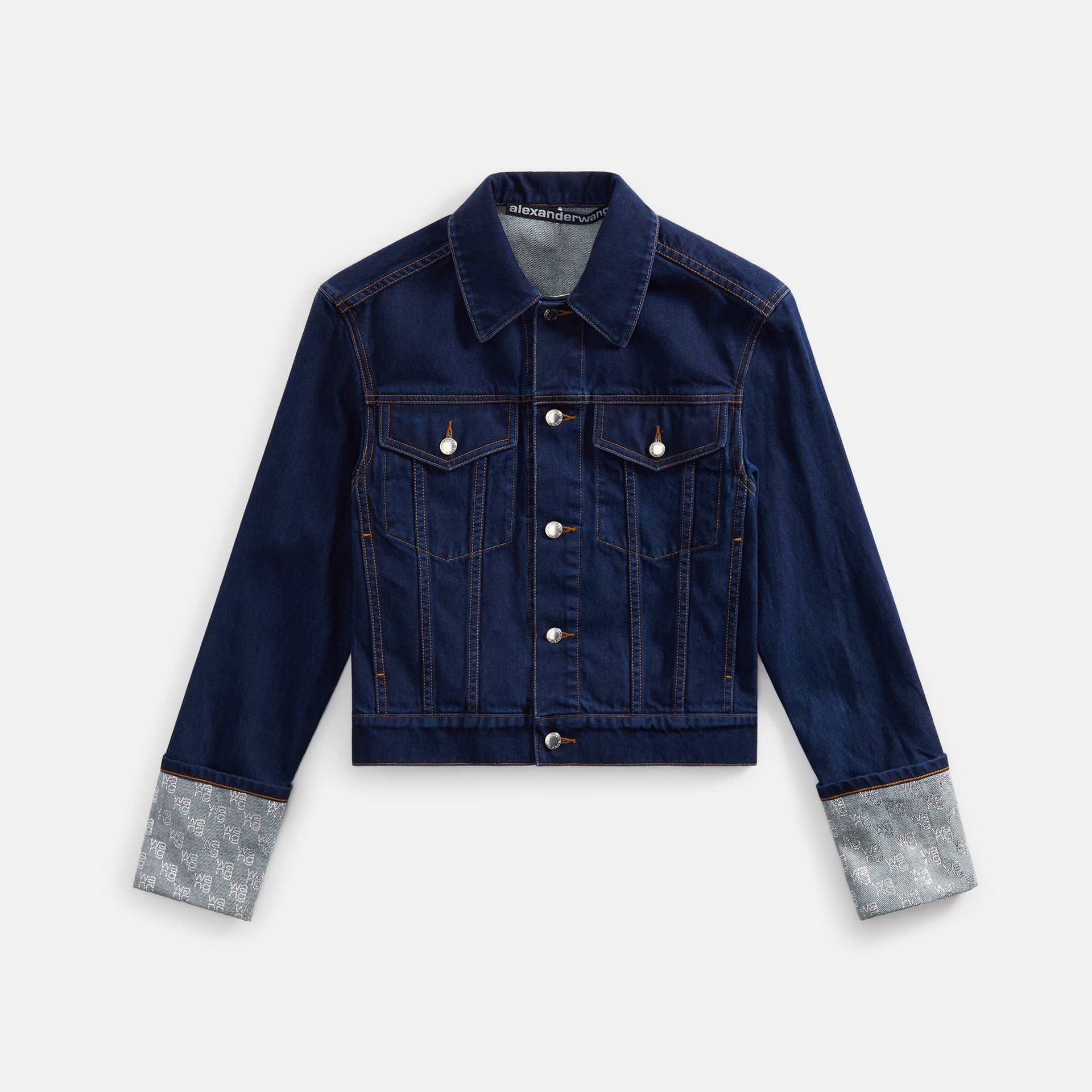 T by Alexander Wang Crystal Cuff Stacked Wang Jacket - Bright Indigo