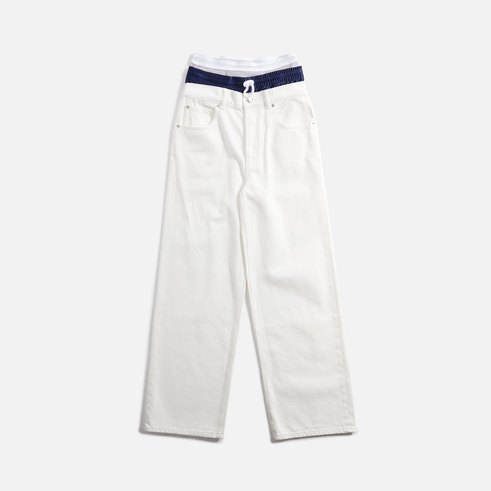 T by Alexander Wang Pre-Styled Tri-Layer 5 Pocket Jean - White