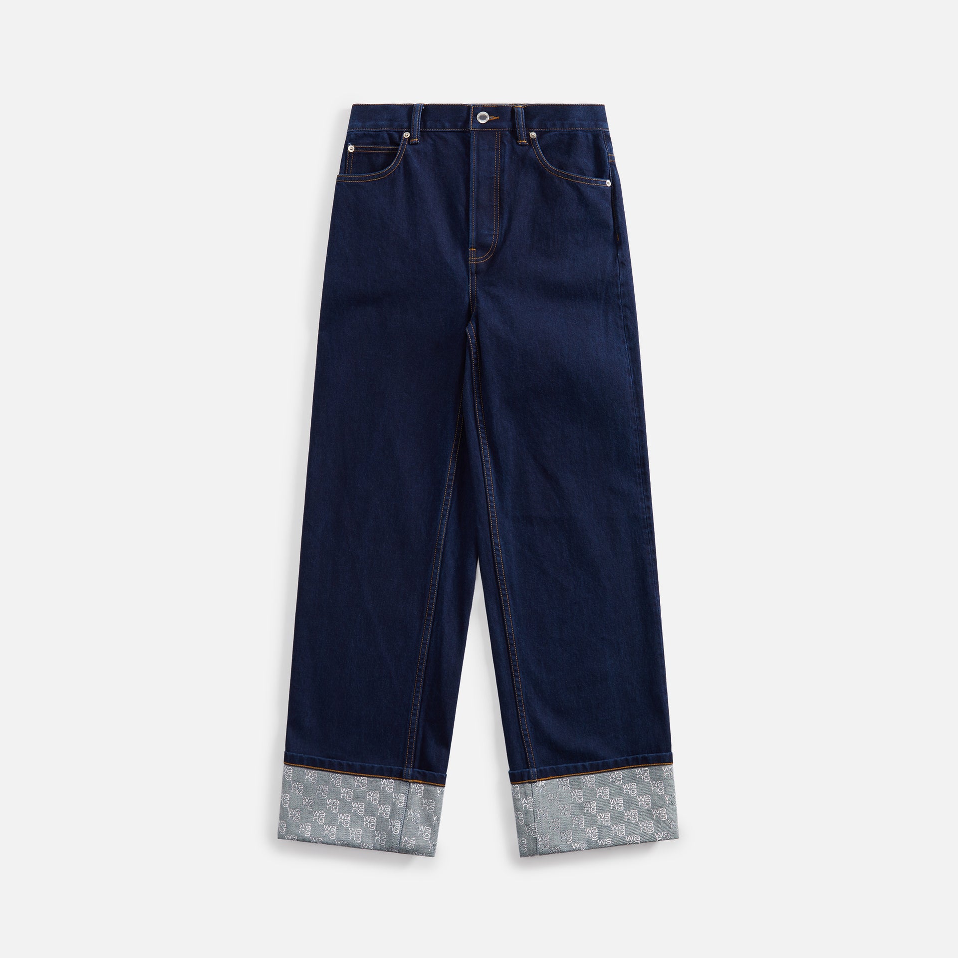 T by Alexander Wang Crystal Cuff Stacked Wang Pant - Bright Indigo