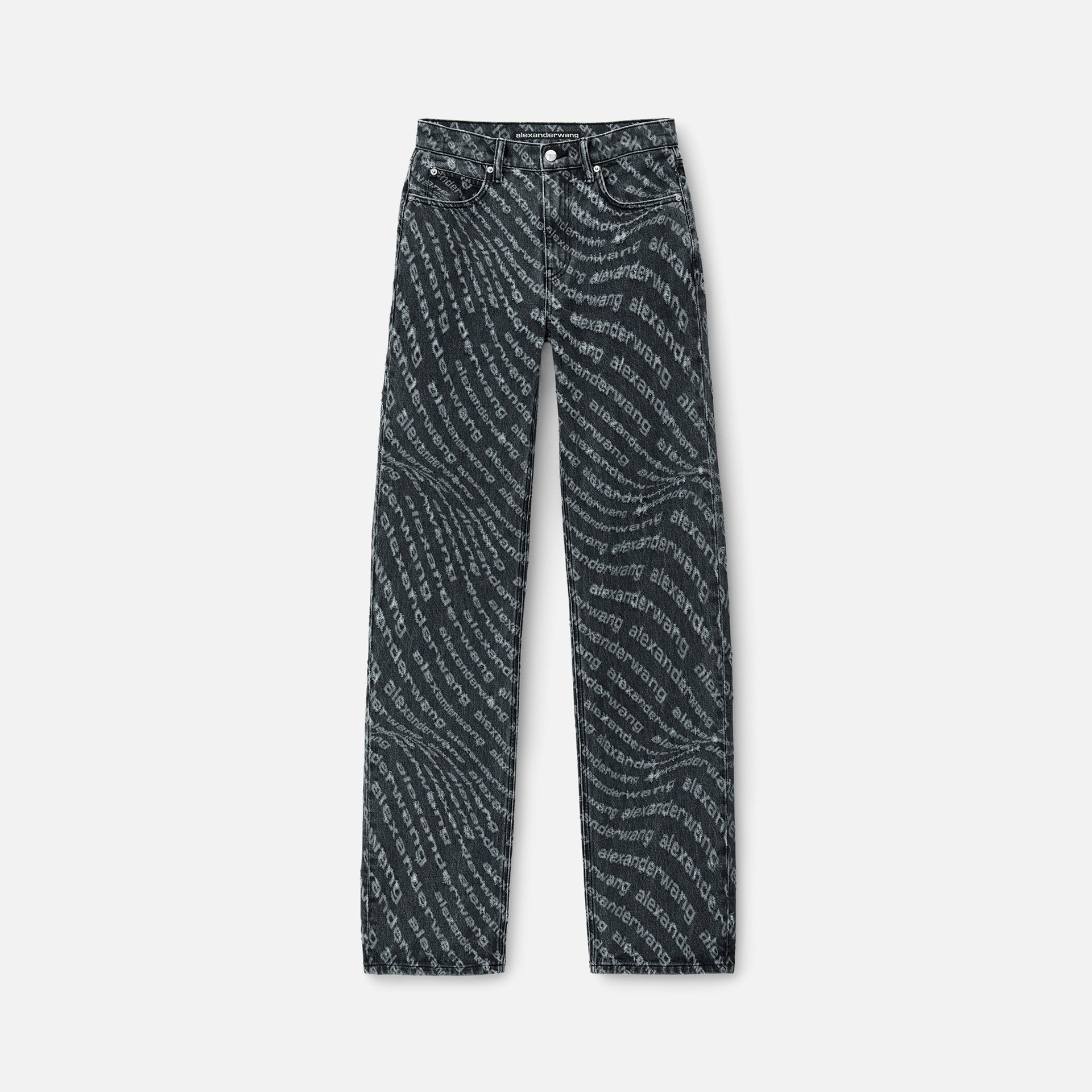 T by Alexander Wang EZ Mid Rise Relaxed Straight Jean - Shredded Wave