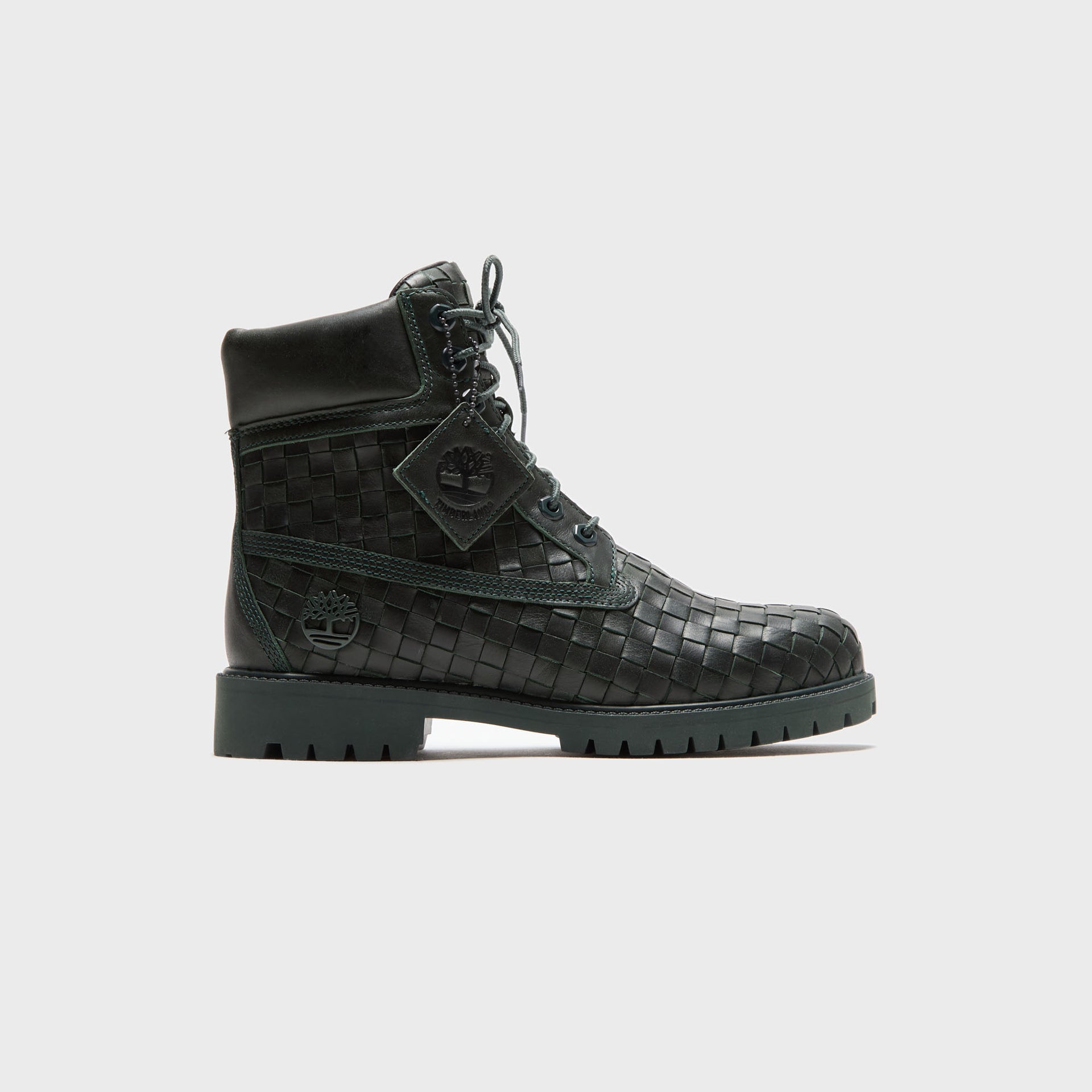 Timberland Woven 6-Inch Lace Up Full Grain Boot - Dark Green